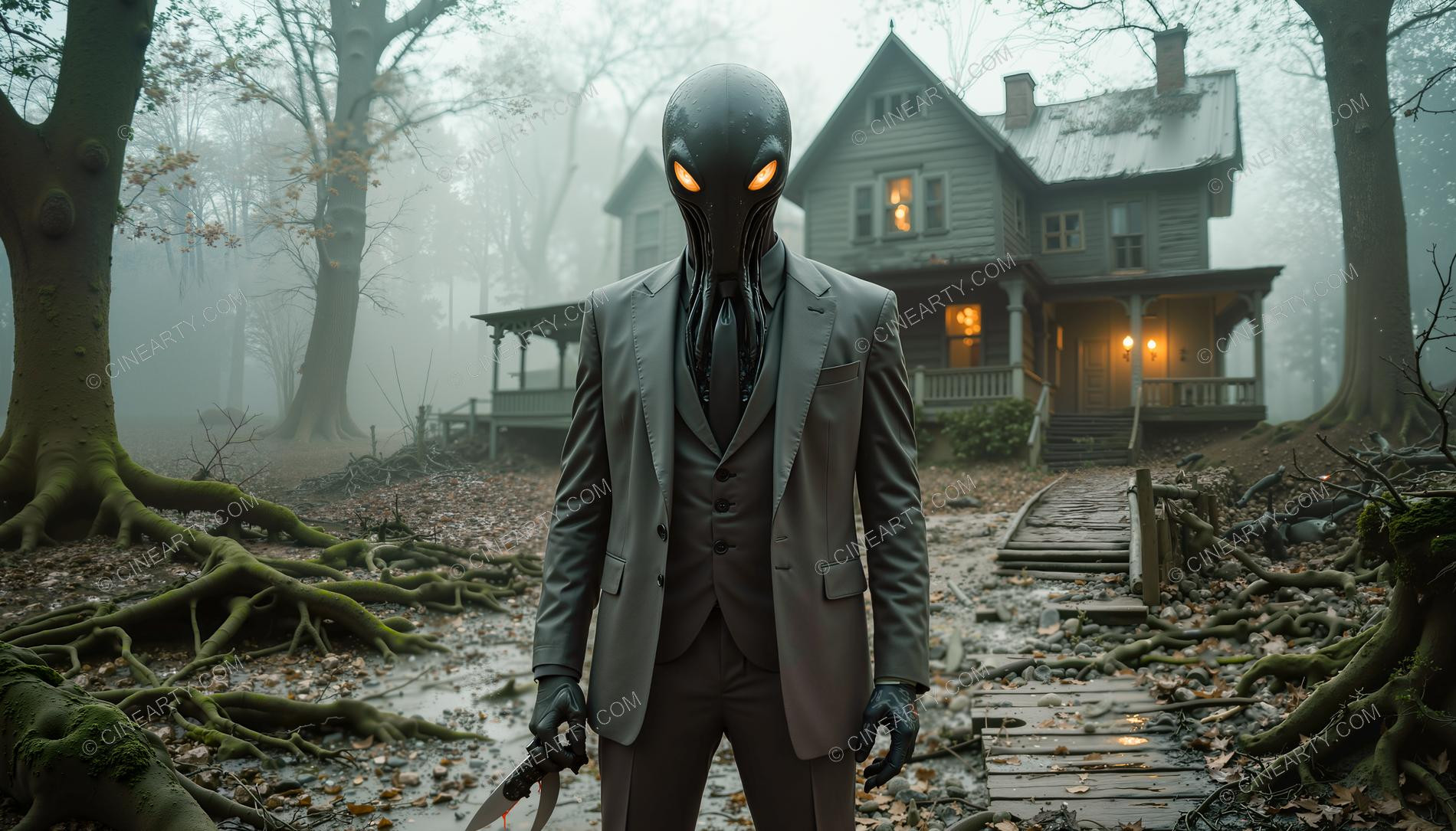 Egg-Headed Aliens on Earth Across the Ages 99806