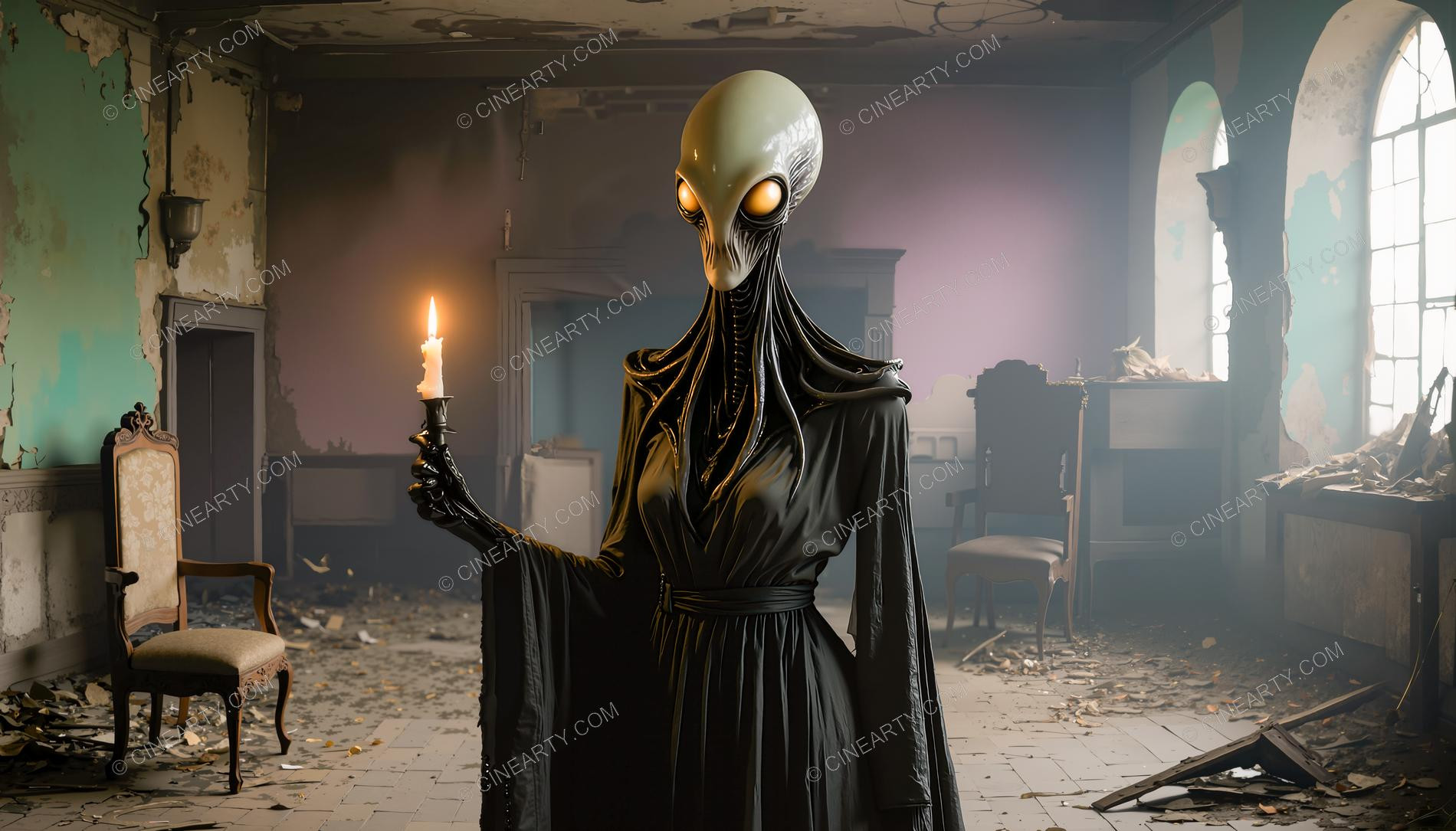 Egg-Headed Aliens on Earth Across the Ages 75148