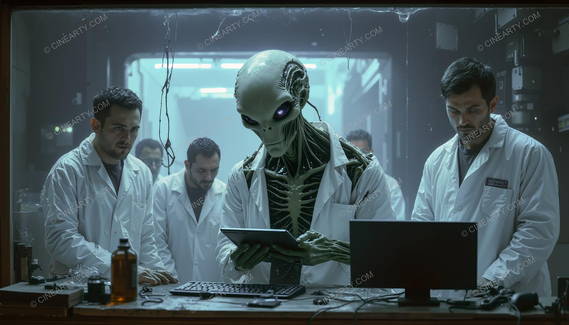 Humans and Aliens Cooperate in a Laboratory 55621