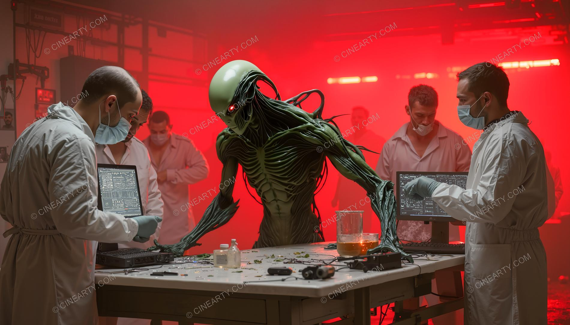 Humans and Aliens Cooperate in a Laboratory 90112