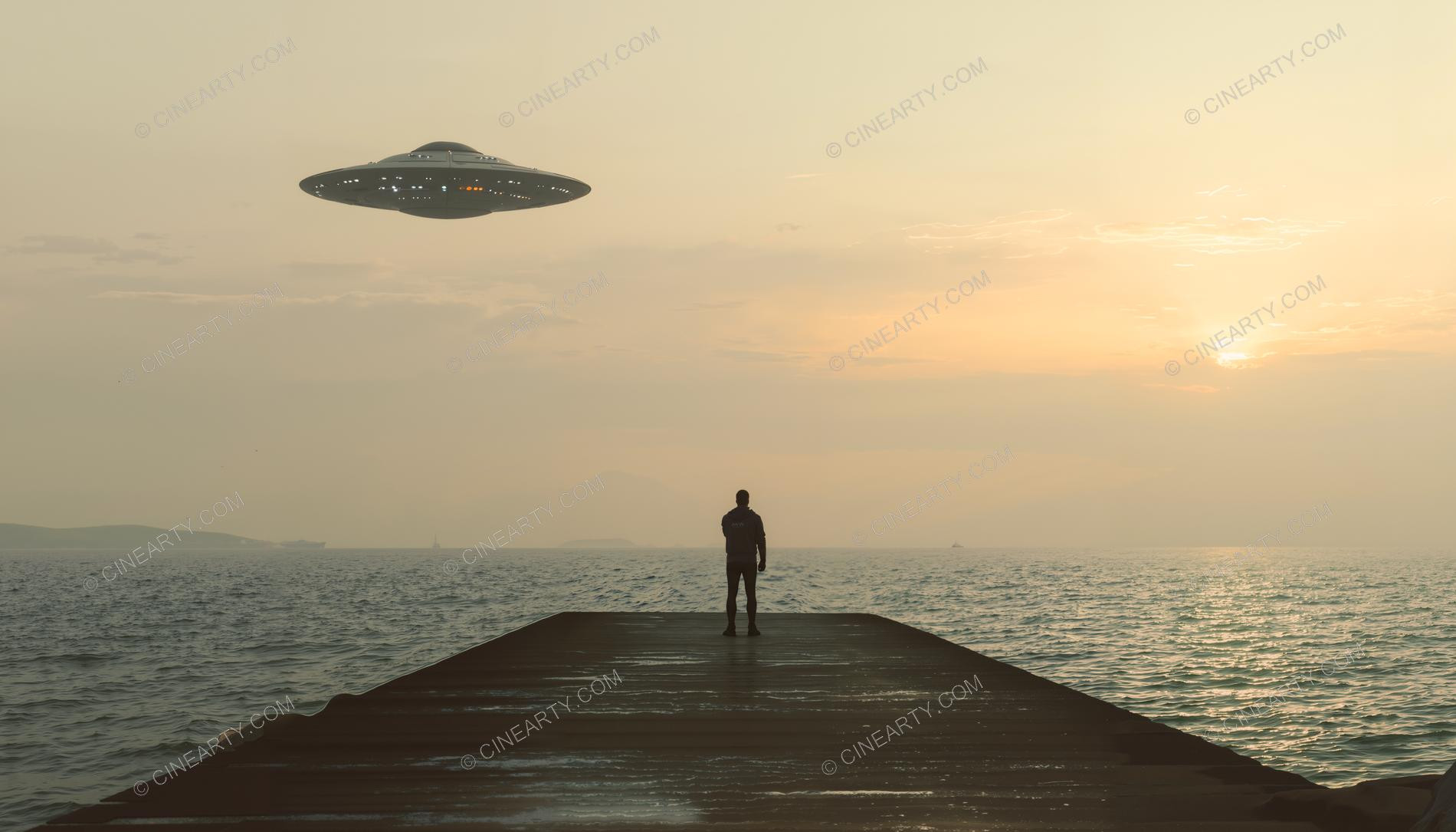 Flying Saucer and an Young Men 29202