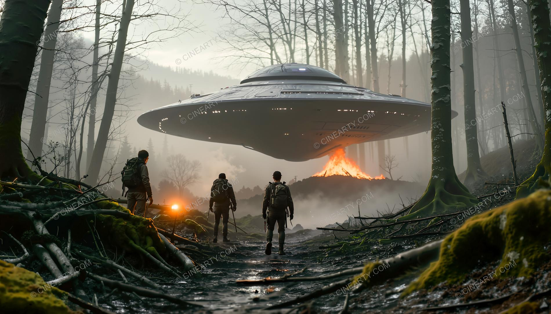 Flying Saucer in a Forest 76977