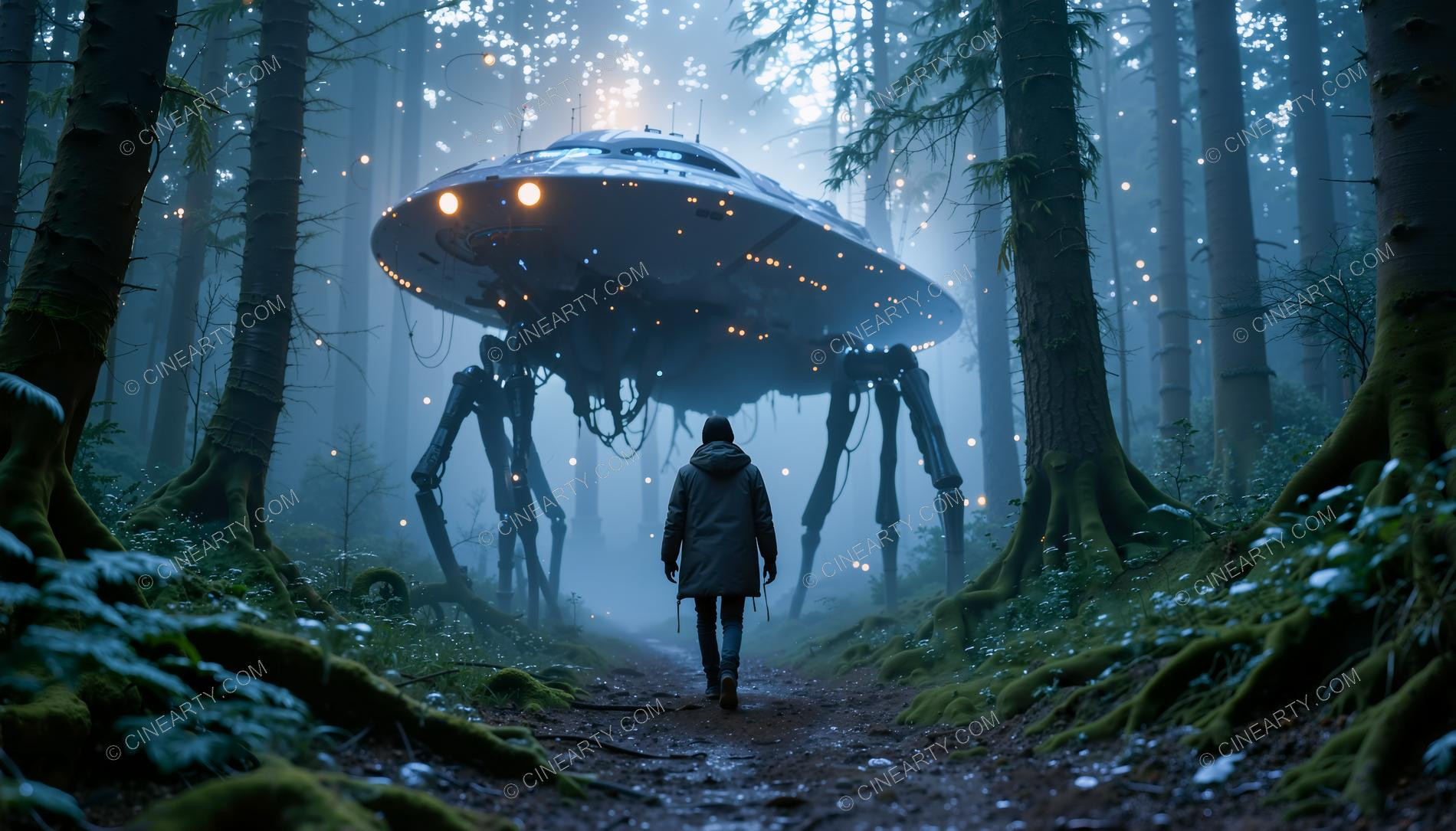 Flying Saucer in a Forest 58056