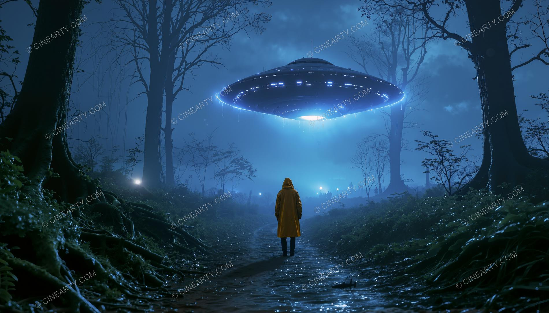 Flying Saucer in a Forest 64805