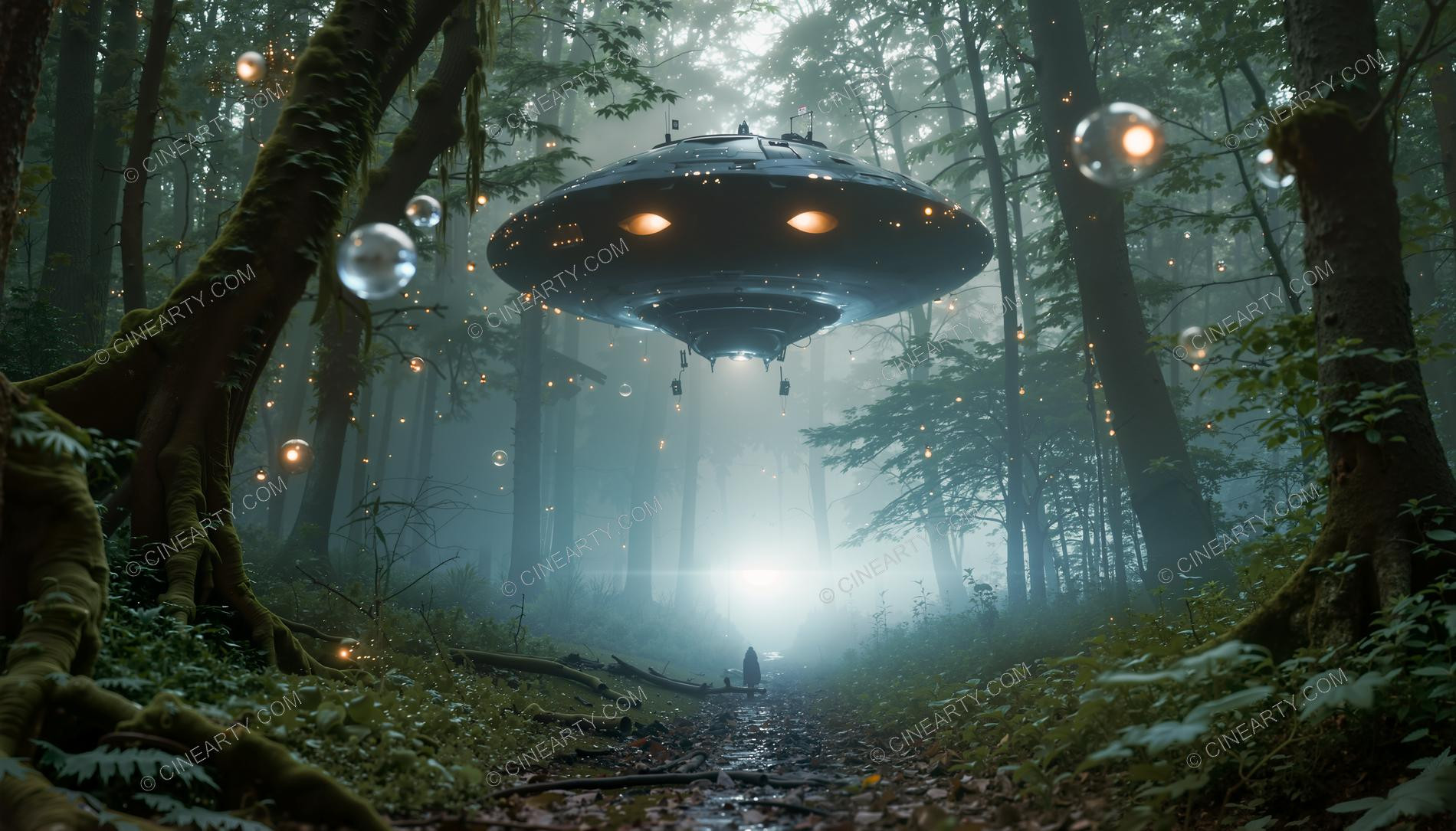 Flying Saucer in a Forest 74674