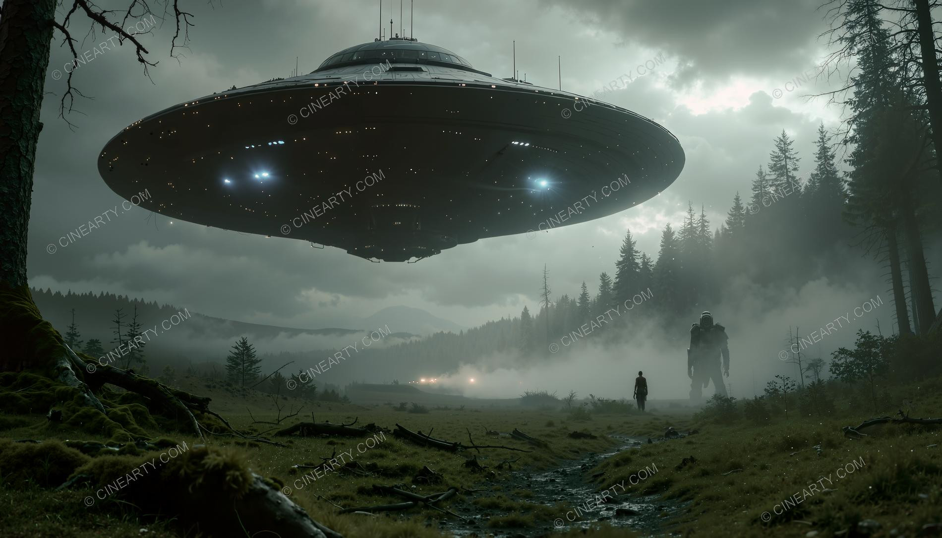 Flying Saucer in a Forest 79742