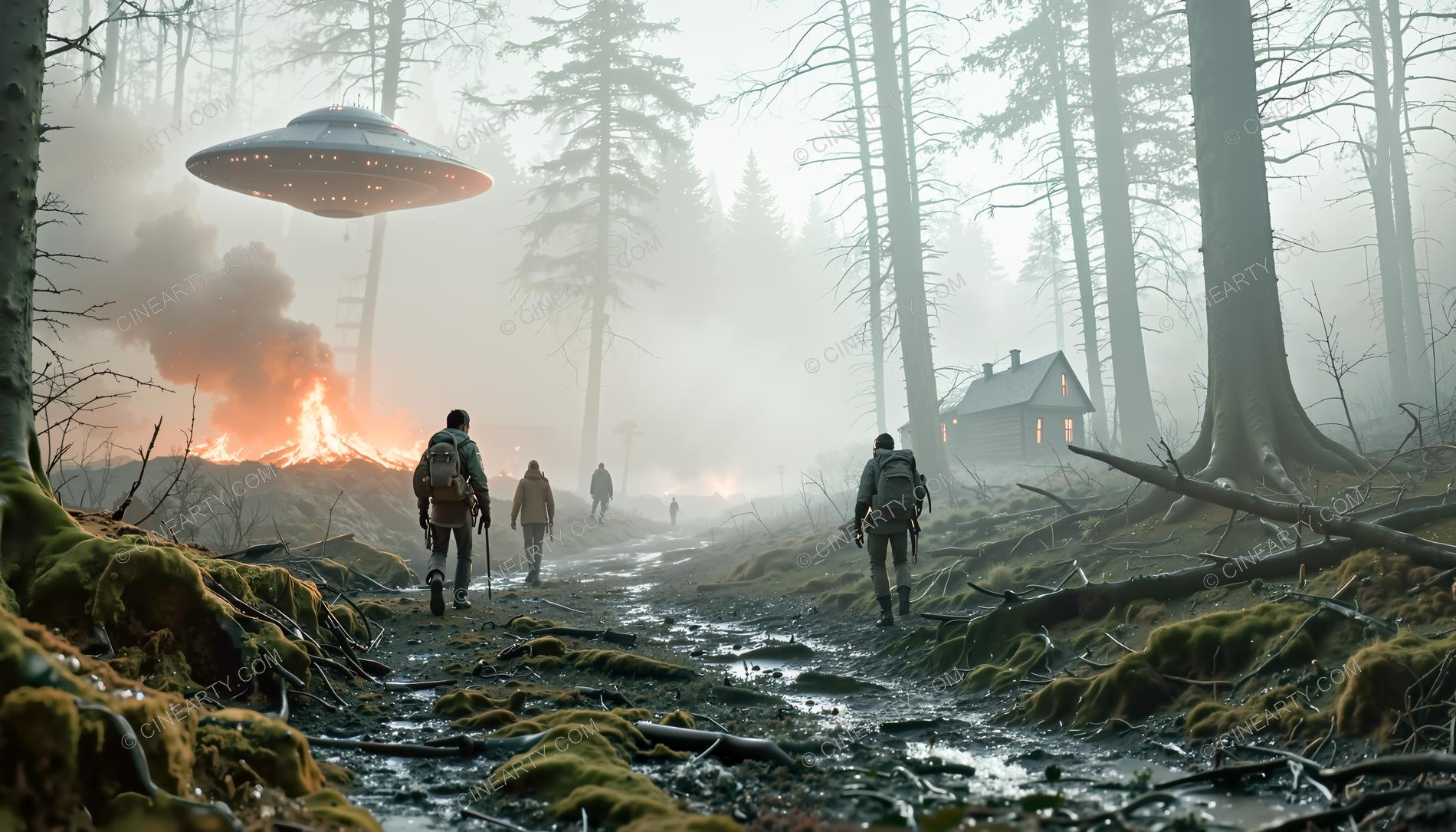 Flying Saucer in a Forest 87128