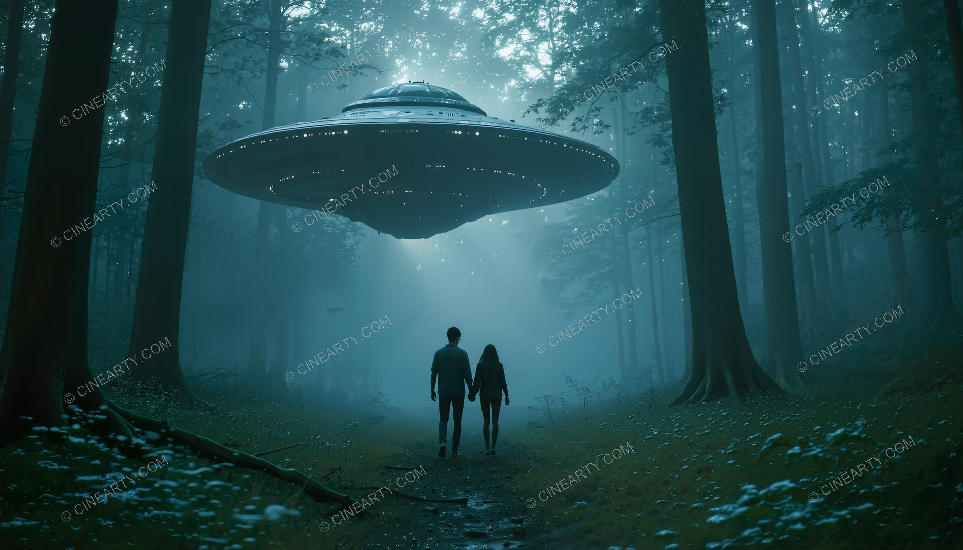 Flying Saucer in a Forest 49034
