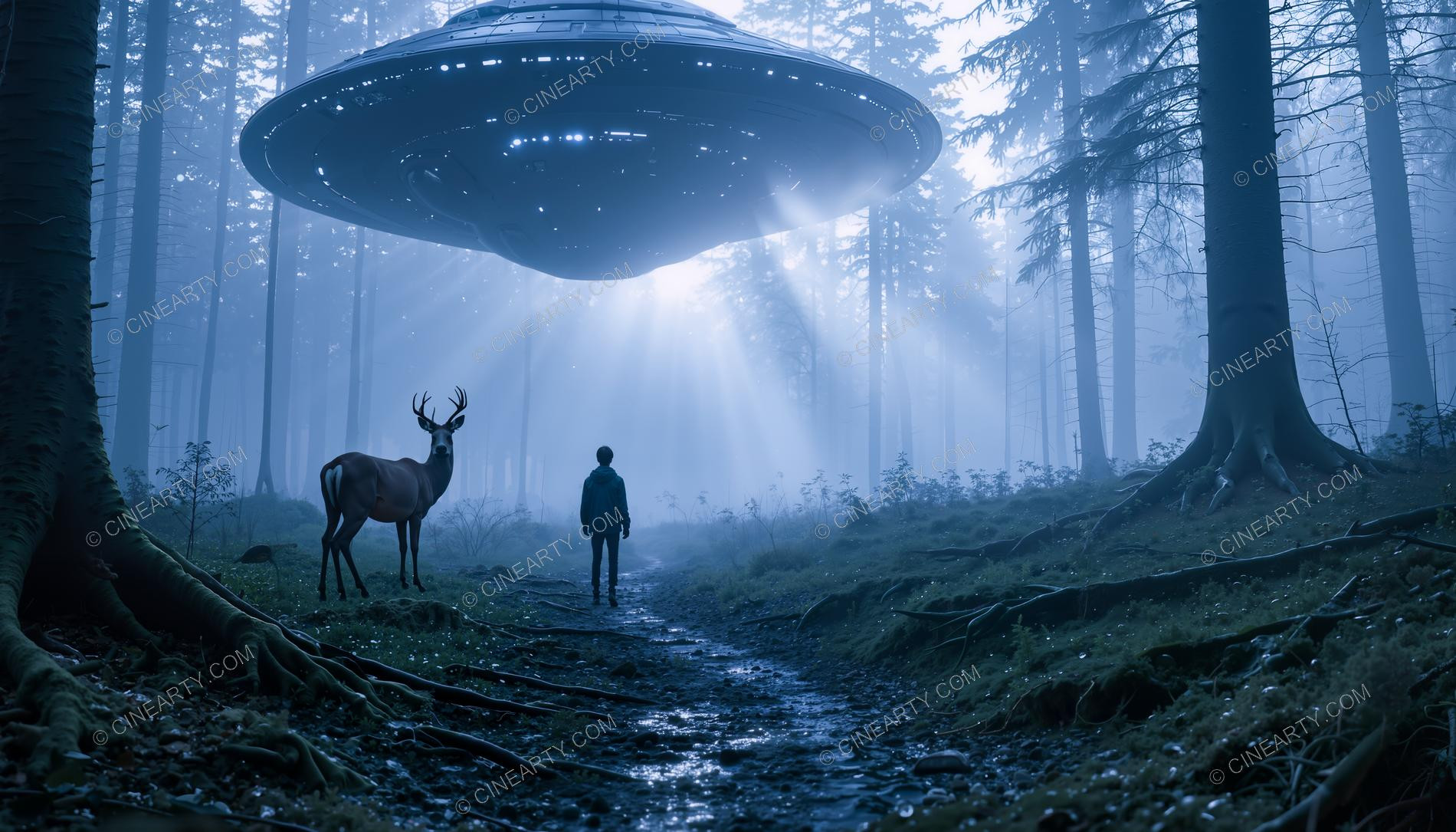 Flying Saucer in a Forest 24683