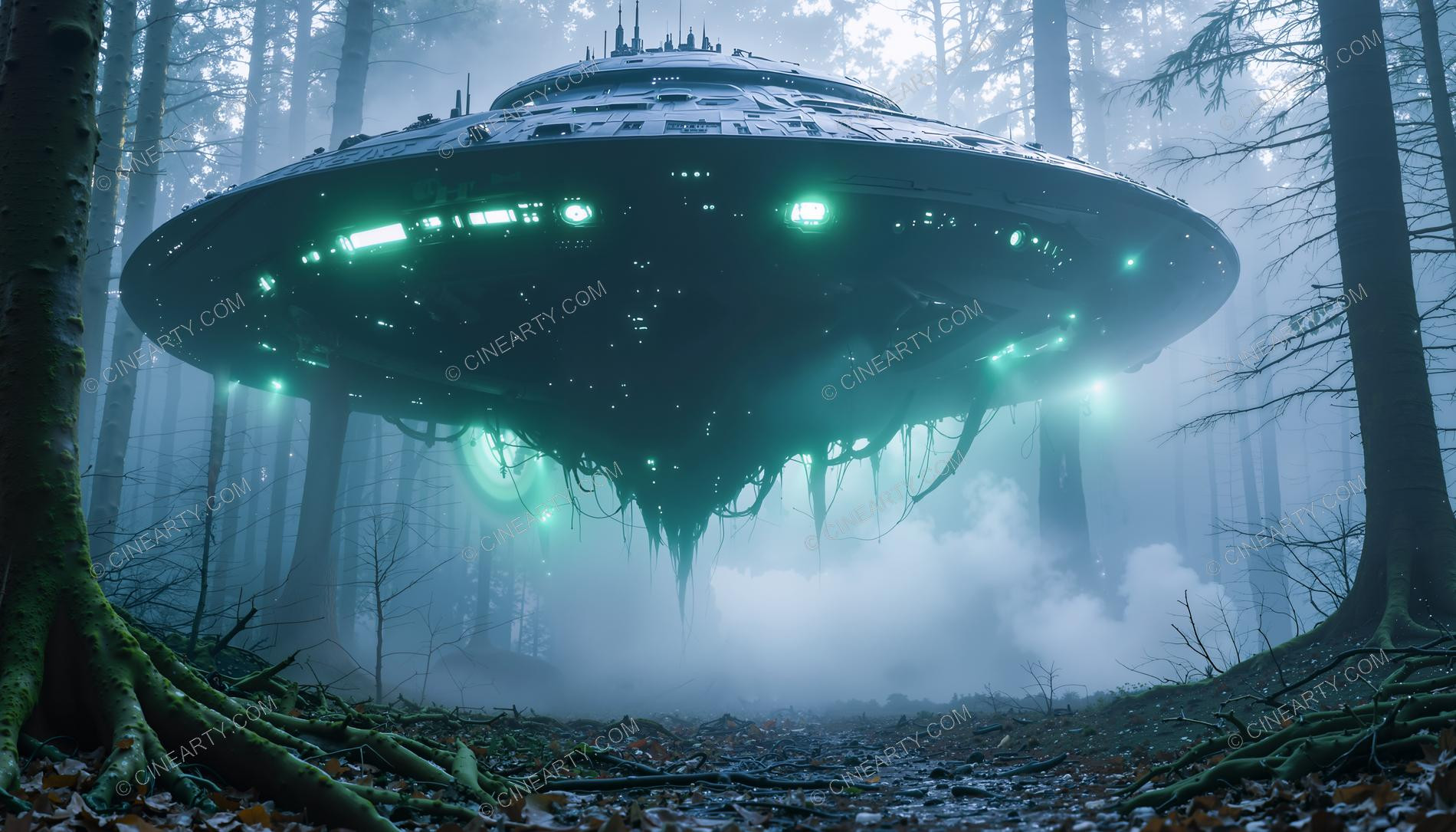 Flying Saucer in a Forest 97783