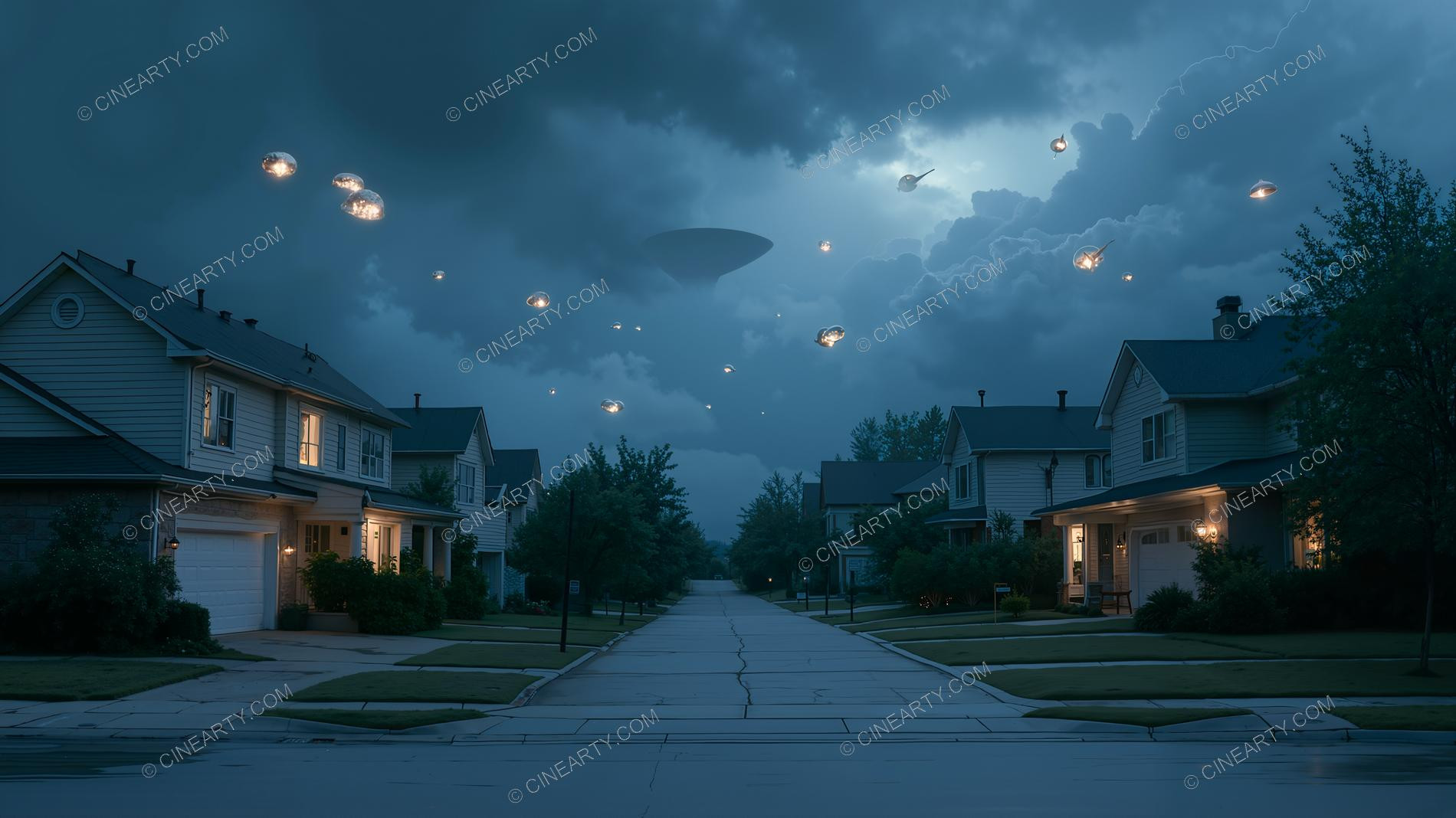 Flying Saucer in a Twilight Town 11112
