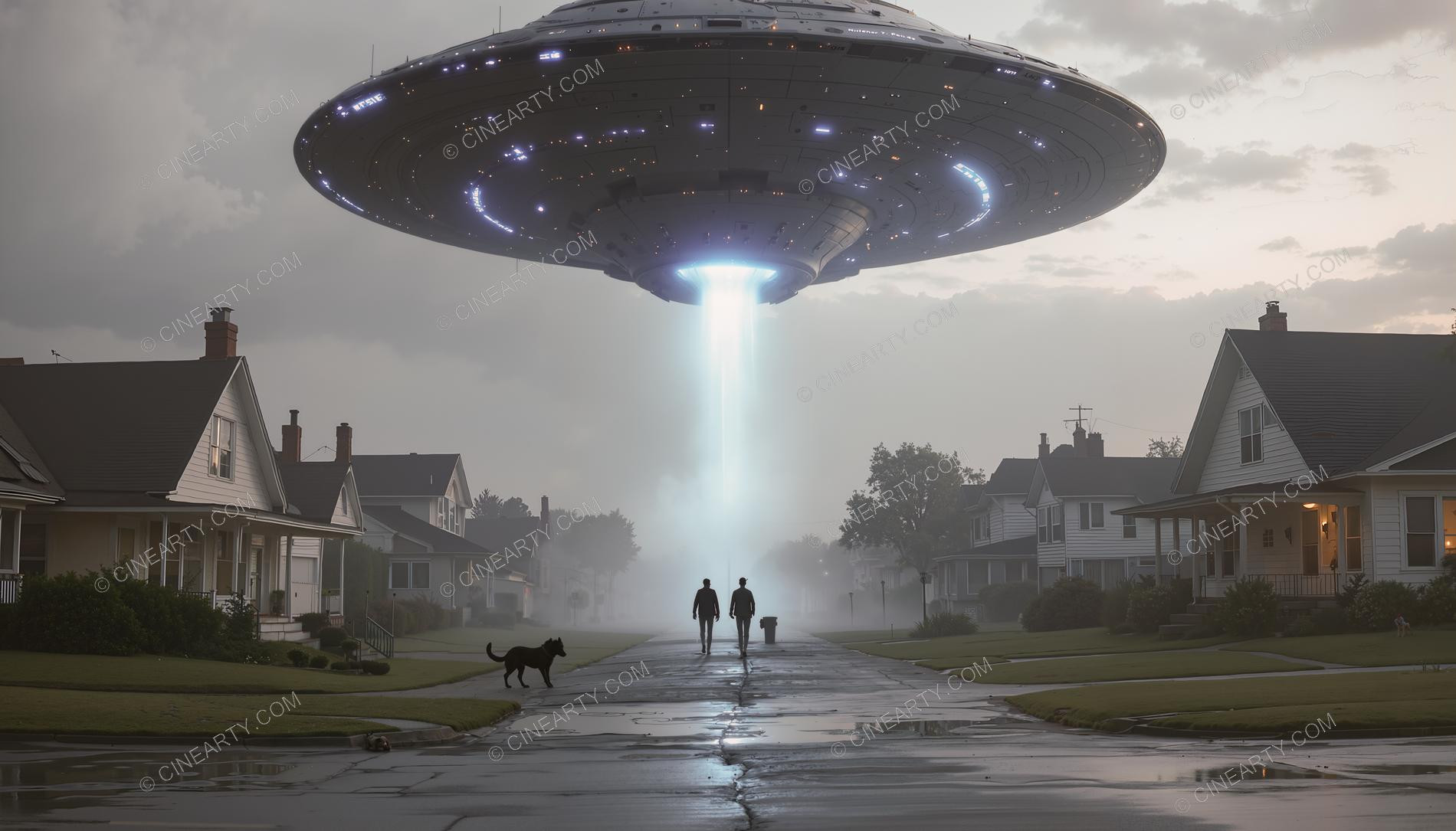 Flying Saucer in a Twilight Town 37379