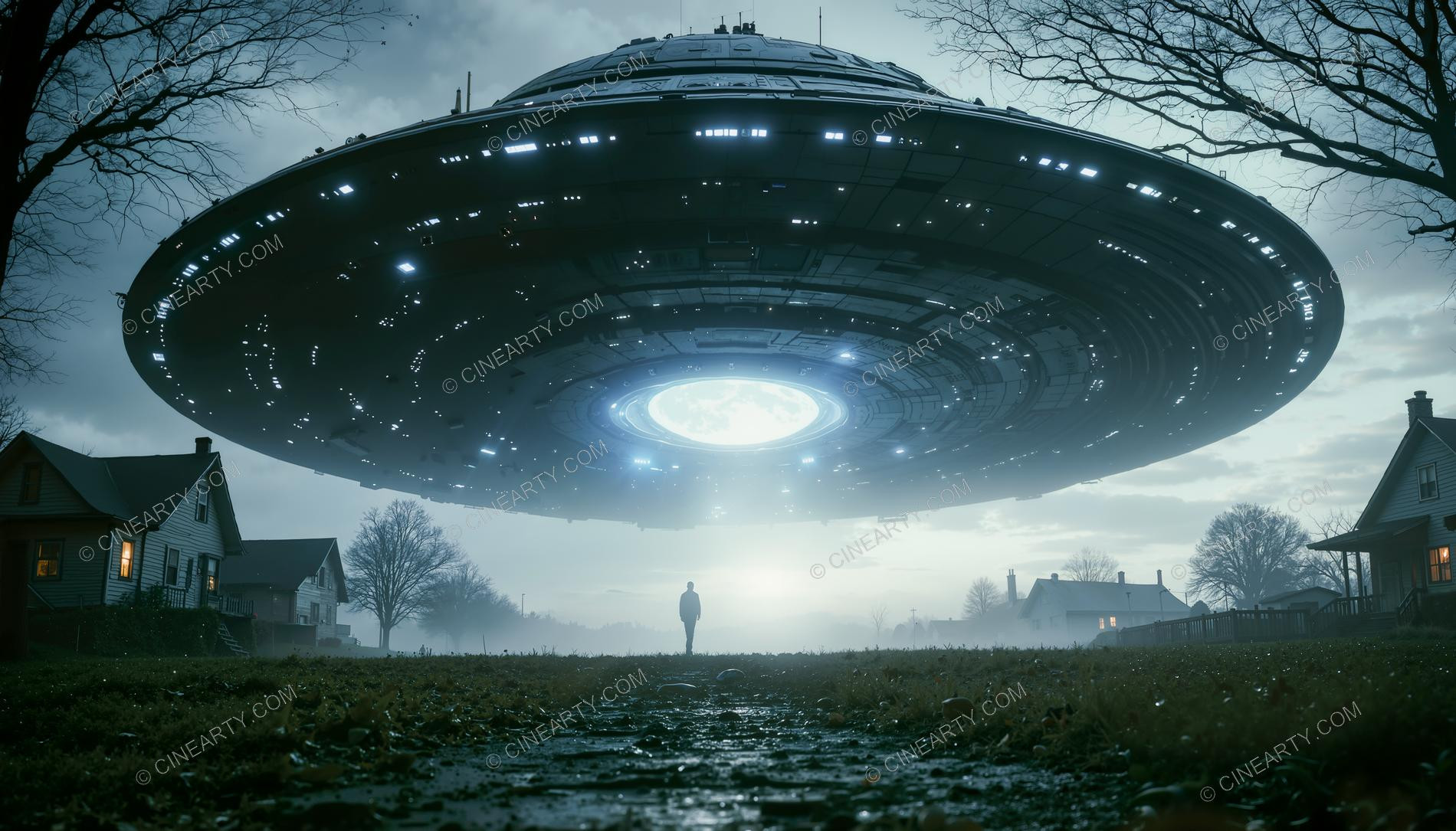 Flying Saucer in a Twilight Town 50722