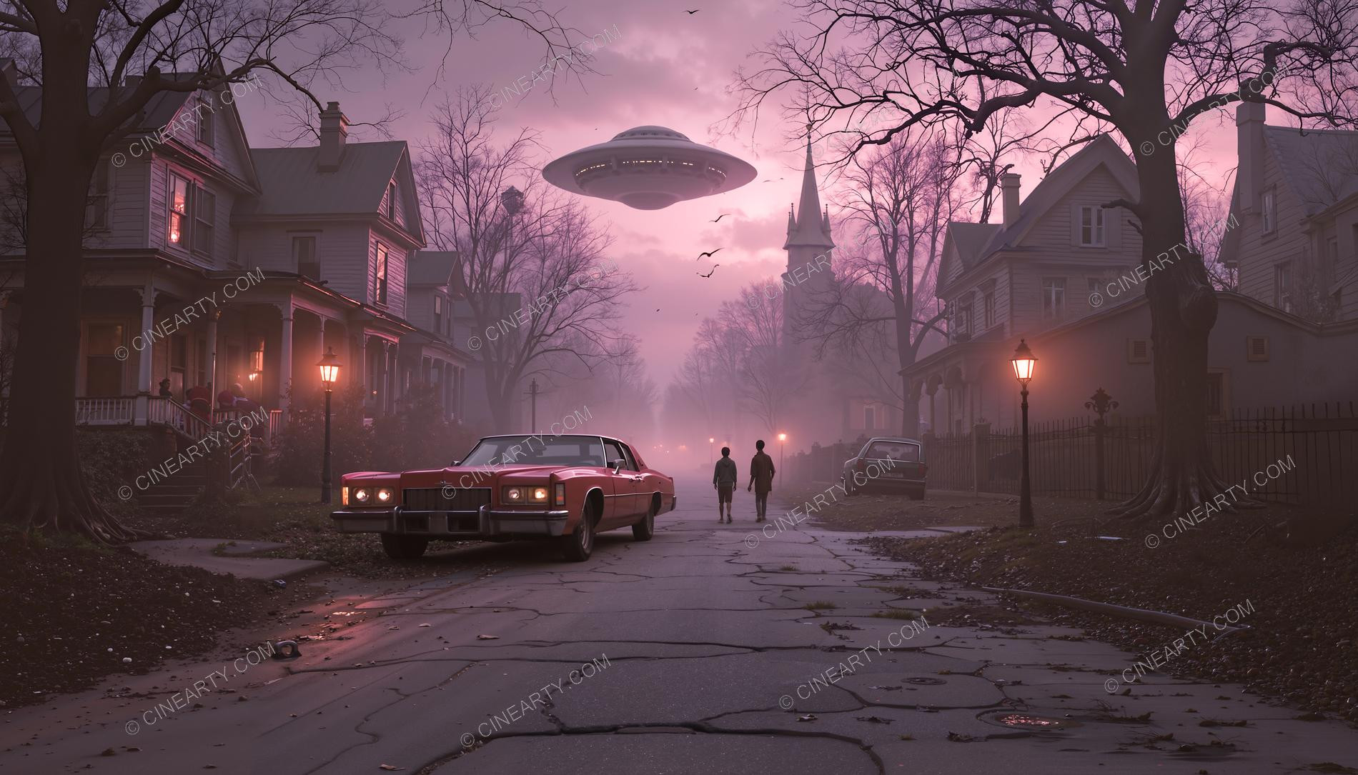 Flying Saucer in a Twilight Town 31081