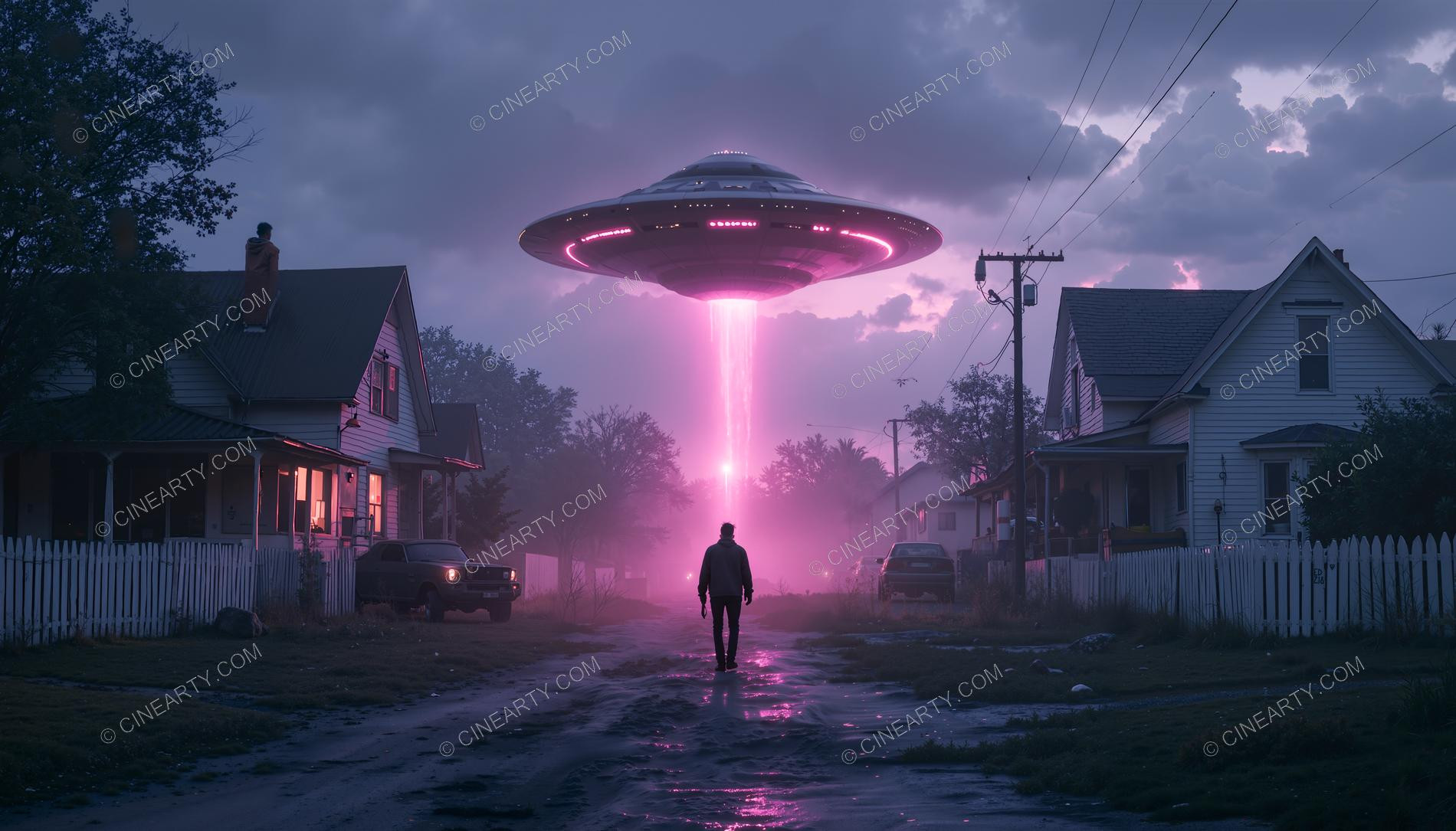 Flying Saucer in a Twilight Town 46021