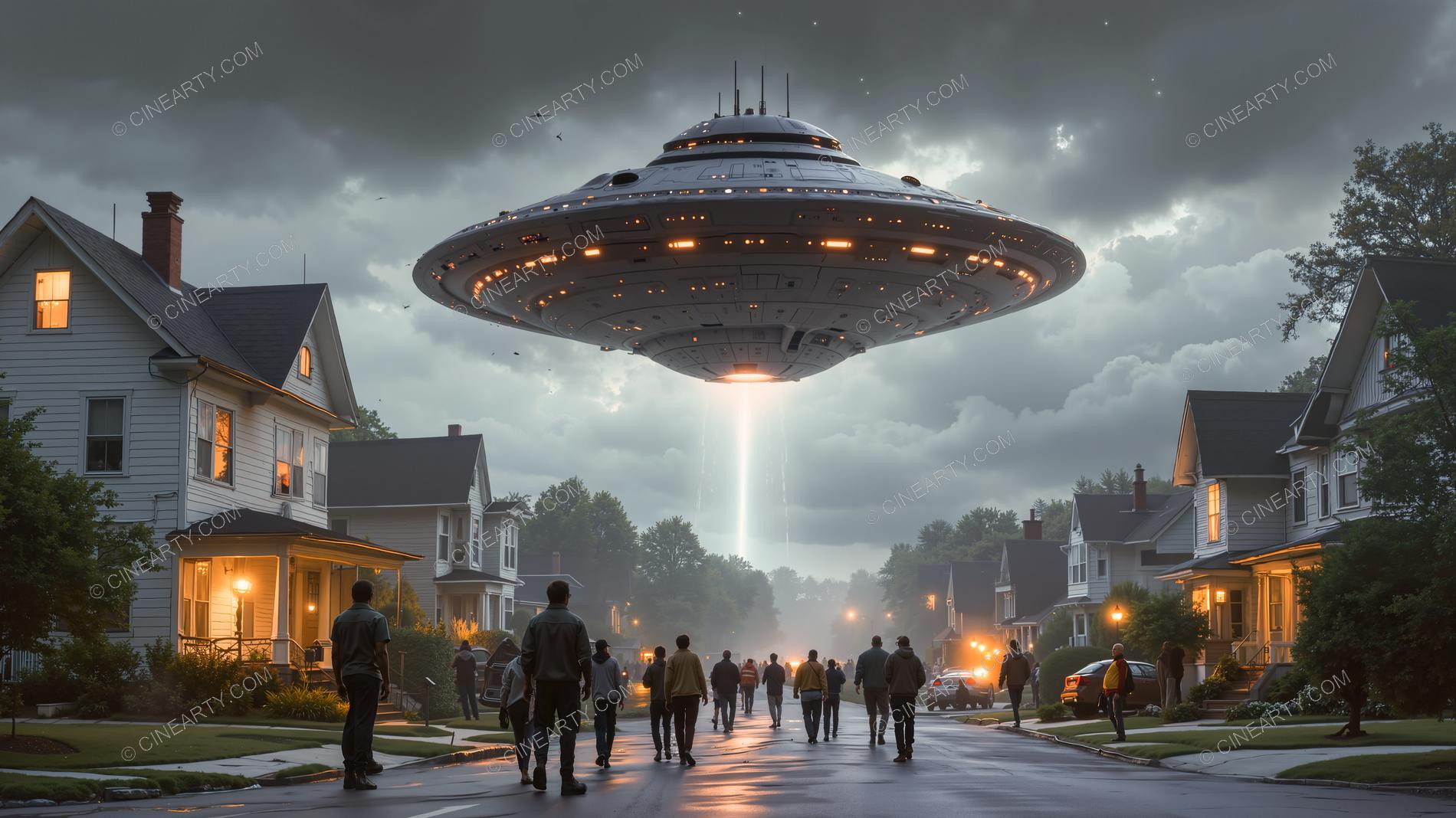 Flying Saucer in a Twilight Town 15266