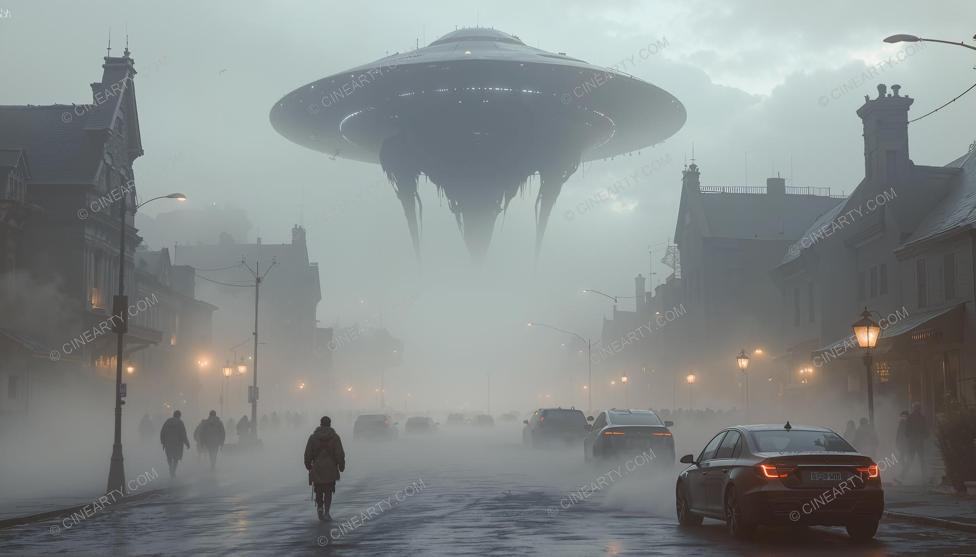 Flying Saucer in a Twilight Town 43063