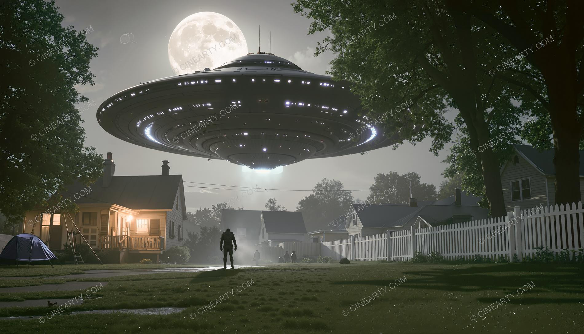 Flying Saucer in a Twilight Town 24495