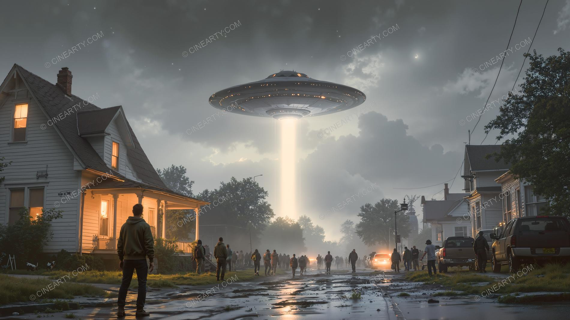 Flying Saucer in a Twilight Town 39388