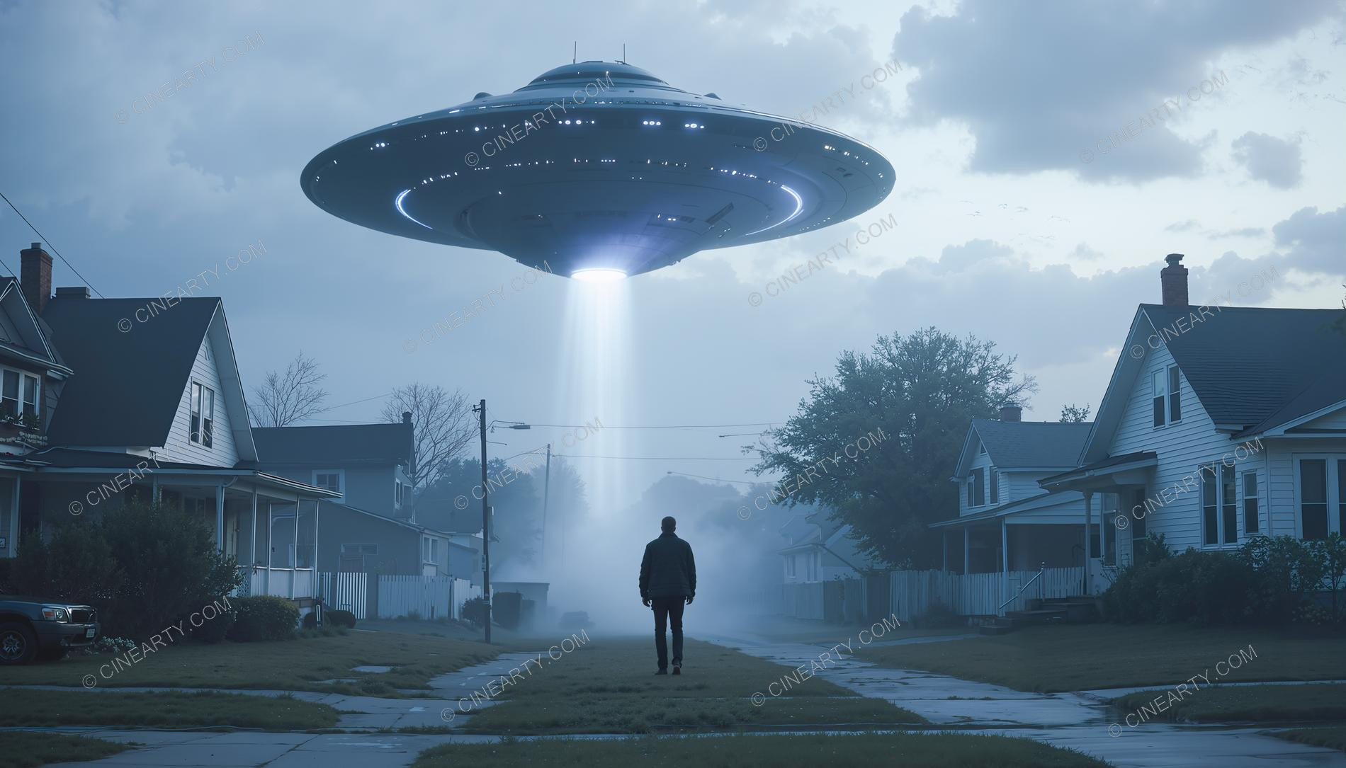 Flying Saucer in a Twilight Town 28643