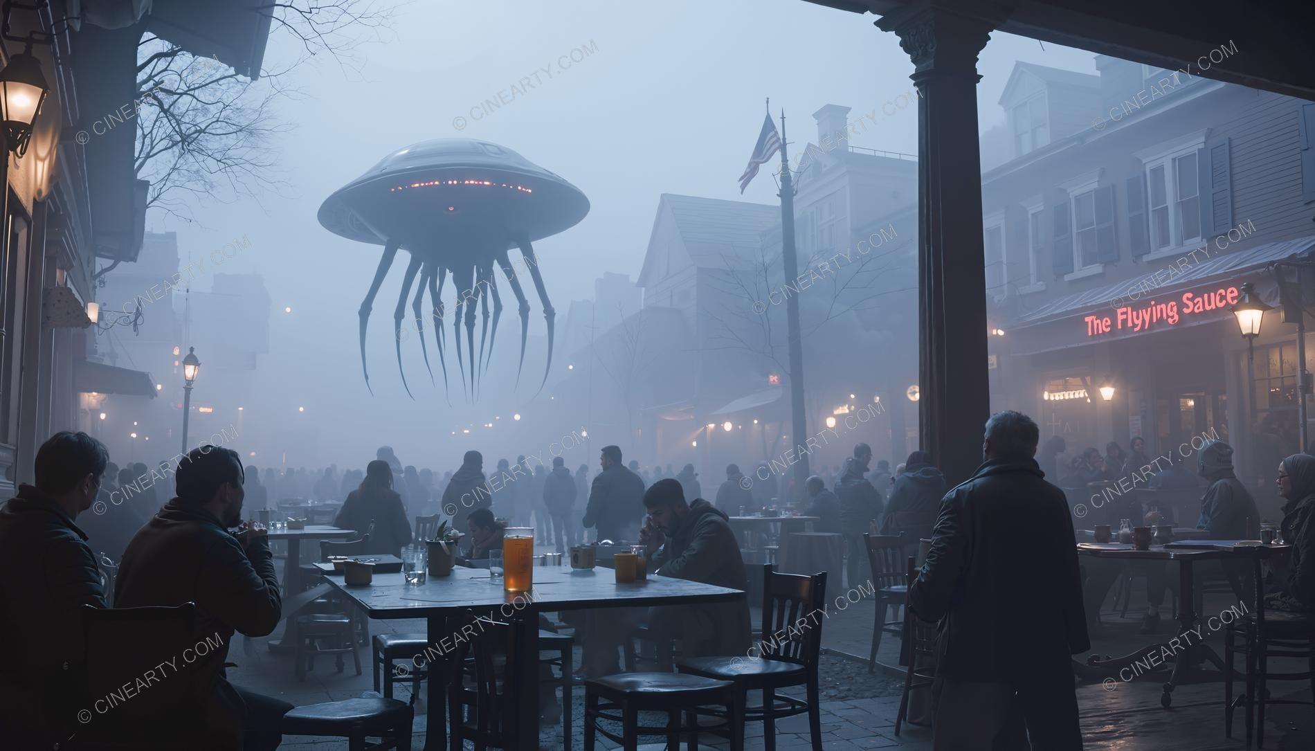 Flying Saucer in a Twilight Town 89741