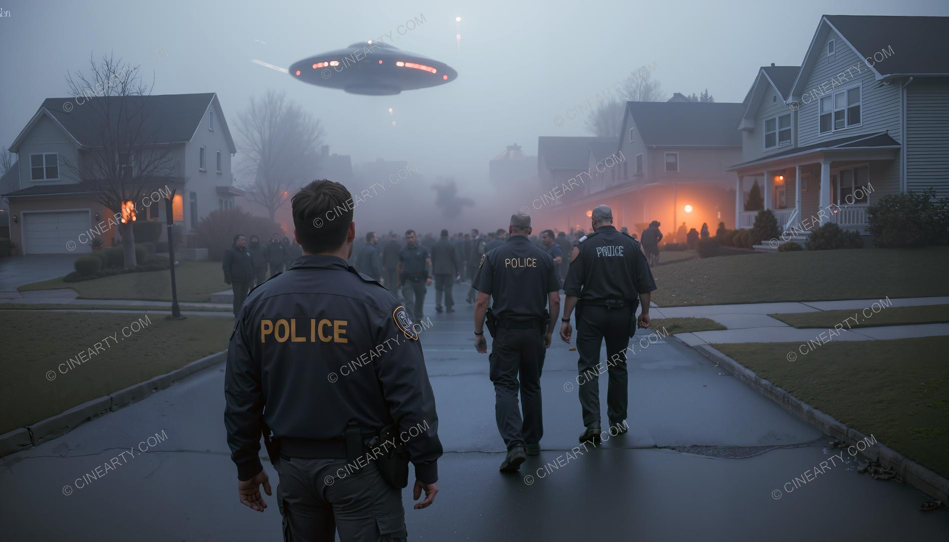 Flying Saucer in a Twilight Town 03619