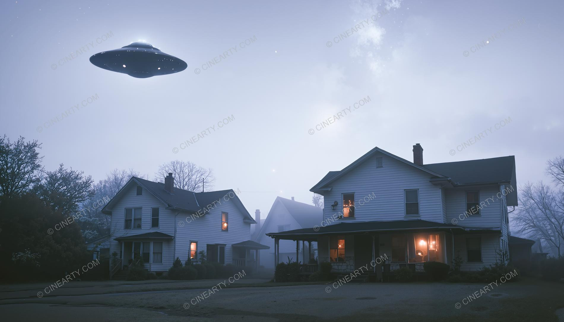 Flying Saucer in a Twilight Town 27834