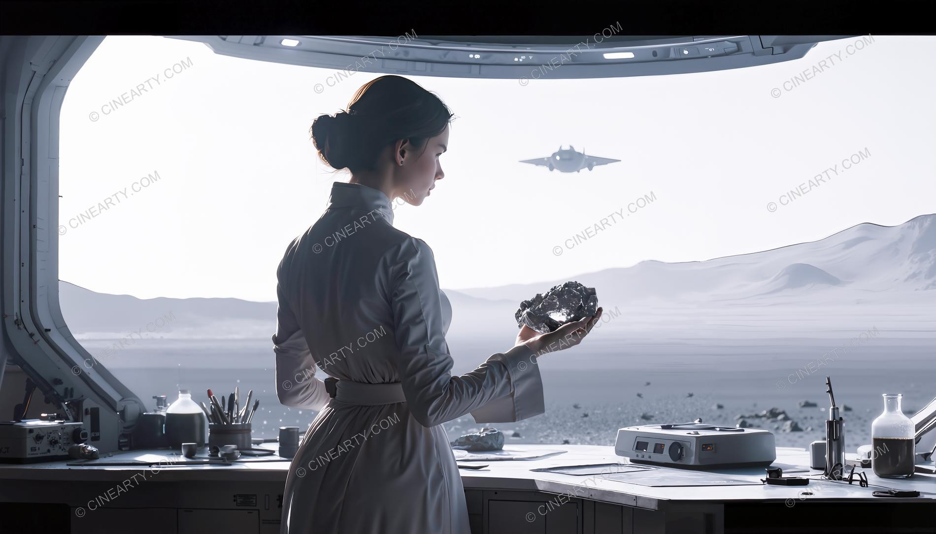 Flying Saucer in the Window of a Laboratory 83205
