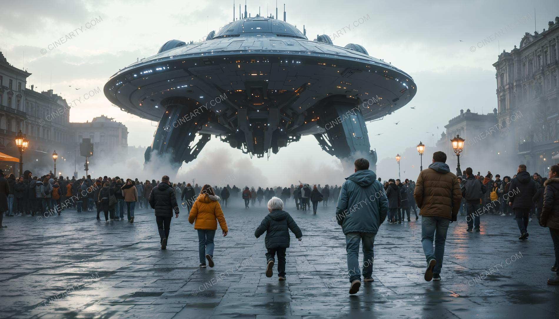 Flying Saucer On Legs 00606