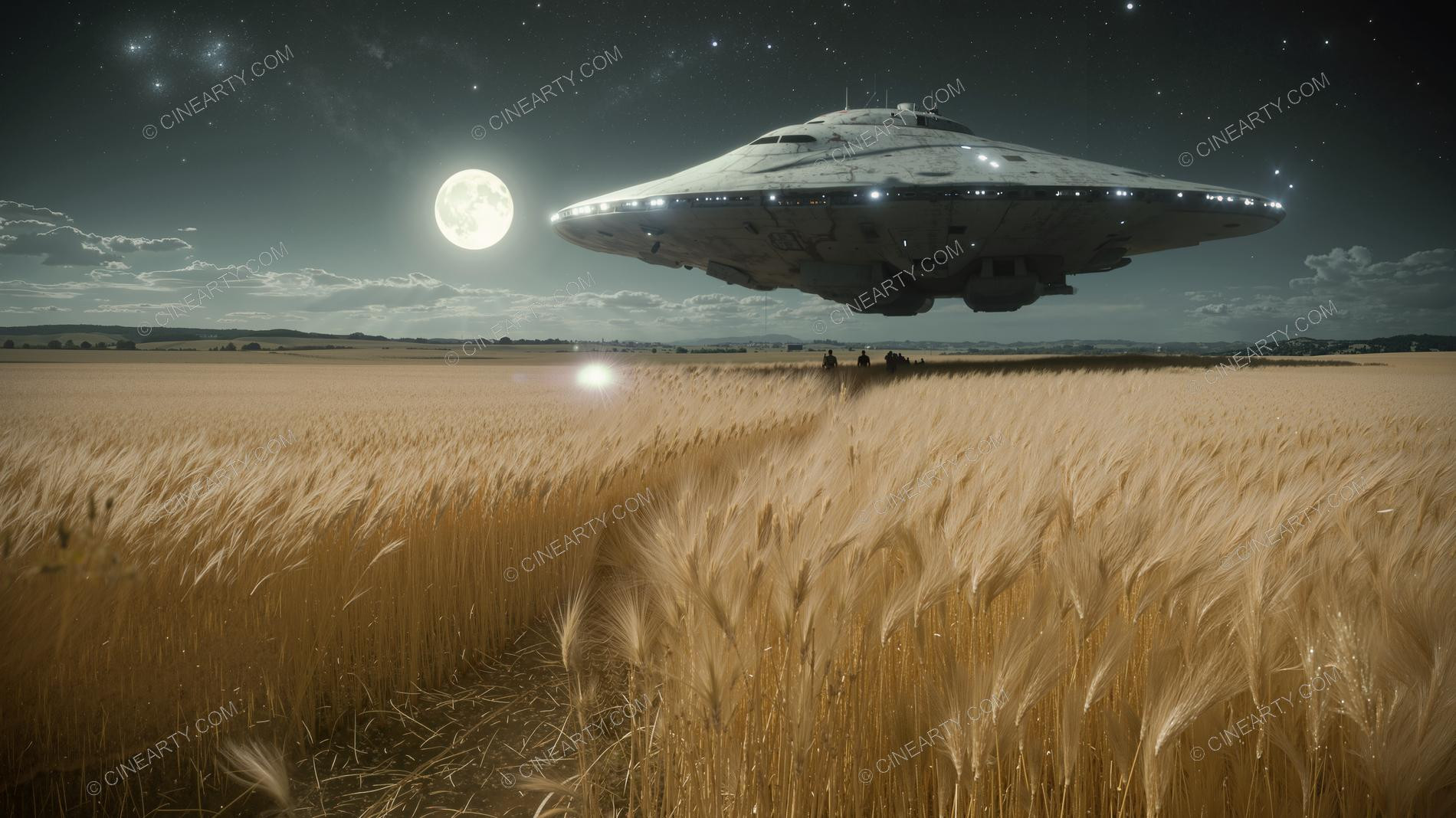 Flying Saucer over a Farm Field 56547