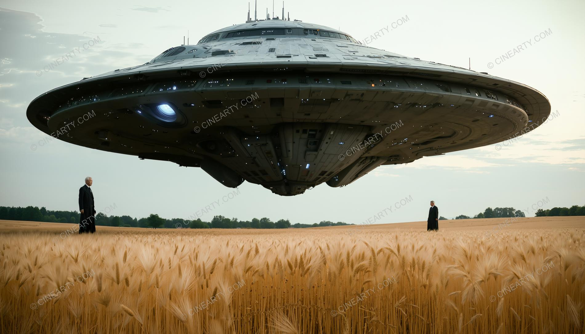 Flying Saucer over a Farm Field 40071
