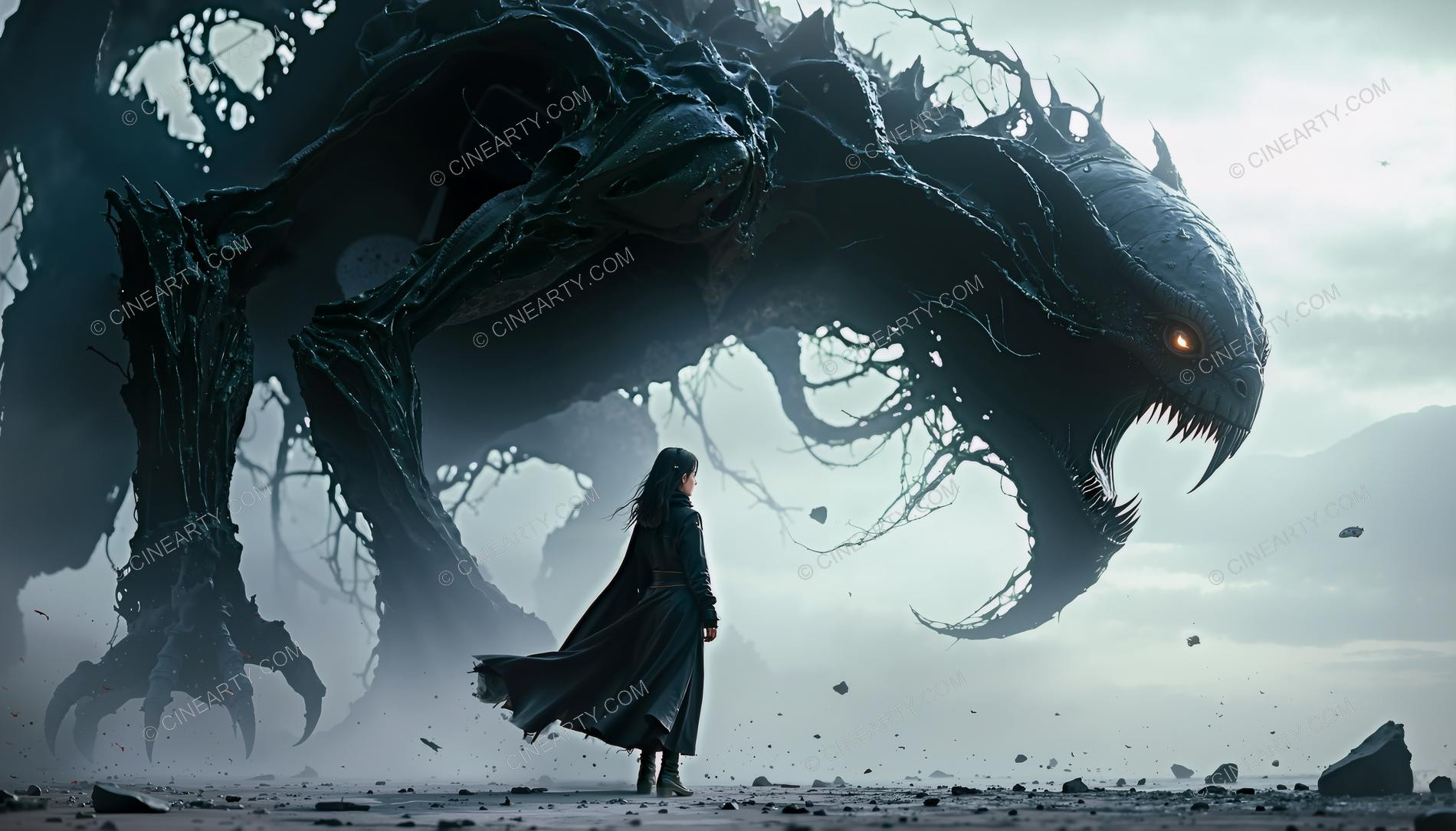 Giant Monsters vs Girl (Silhouette) 66707