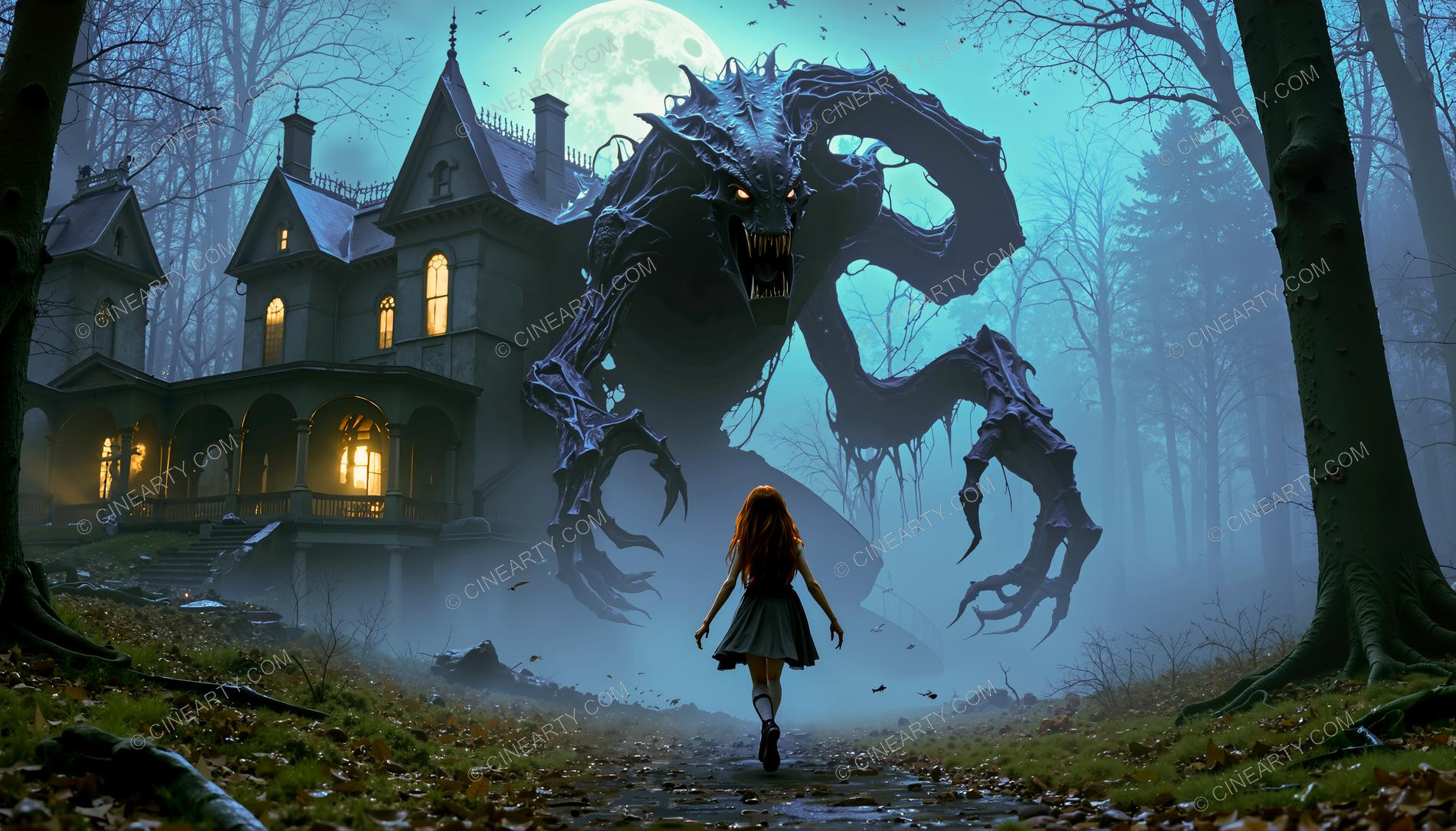 Giant Monsters vs Girl (Silhouette) 80274