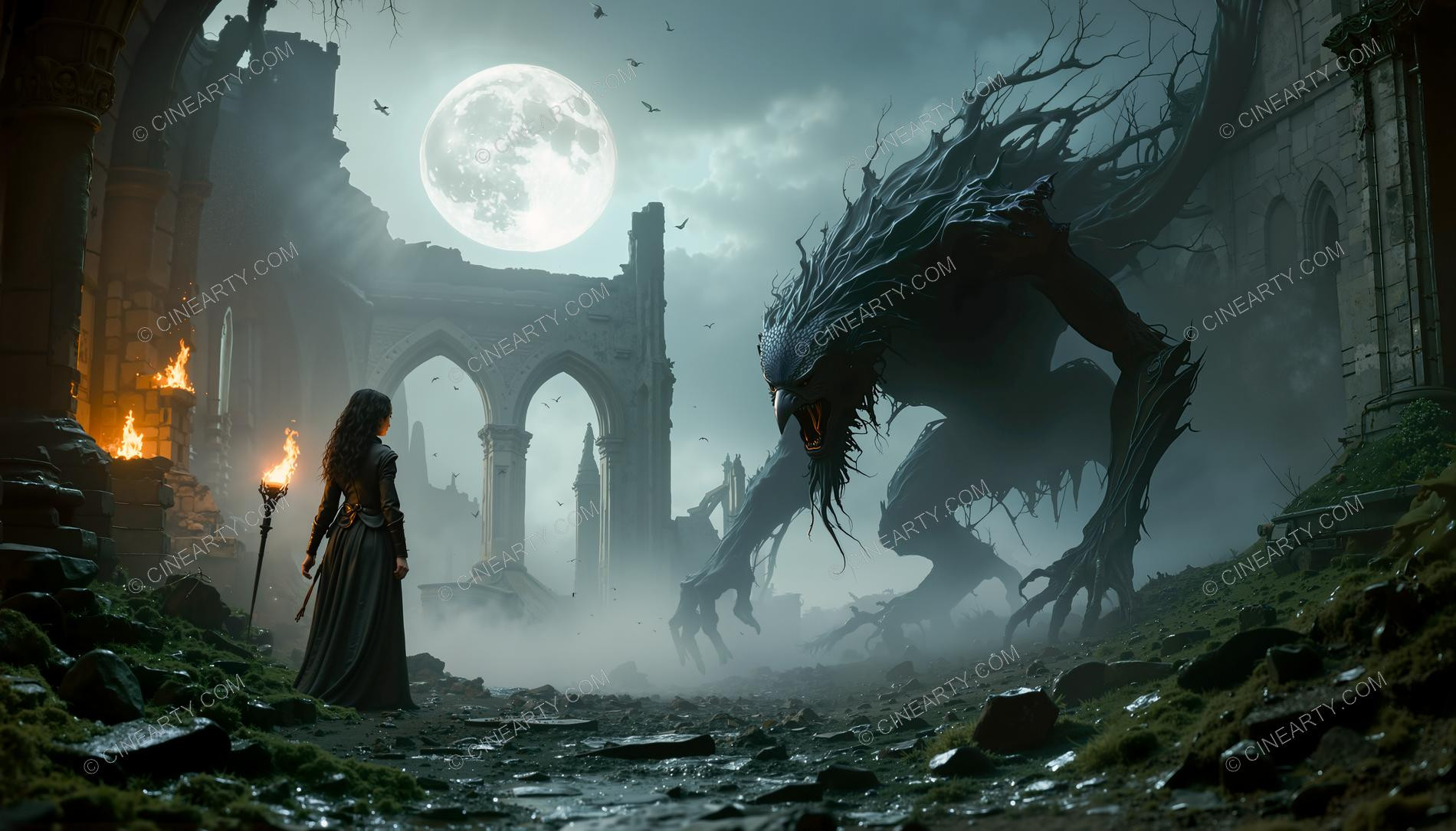 Magical Beast and Girl at Peace 03317