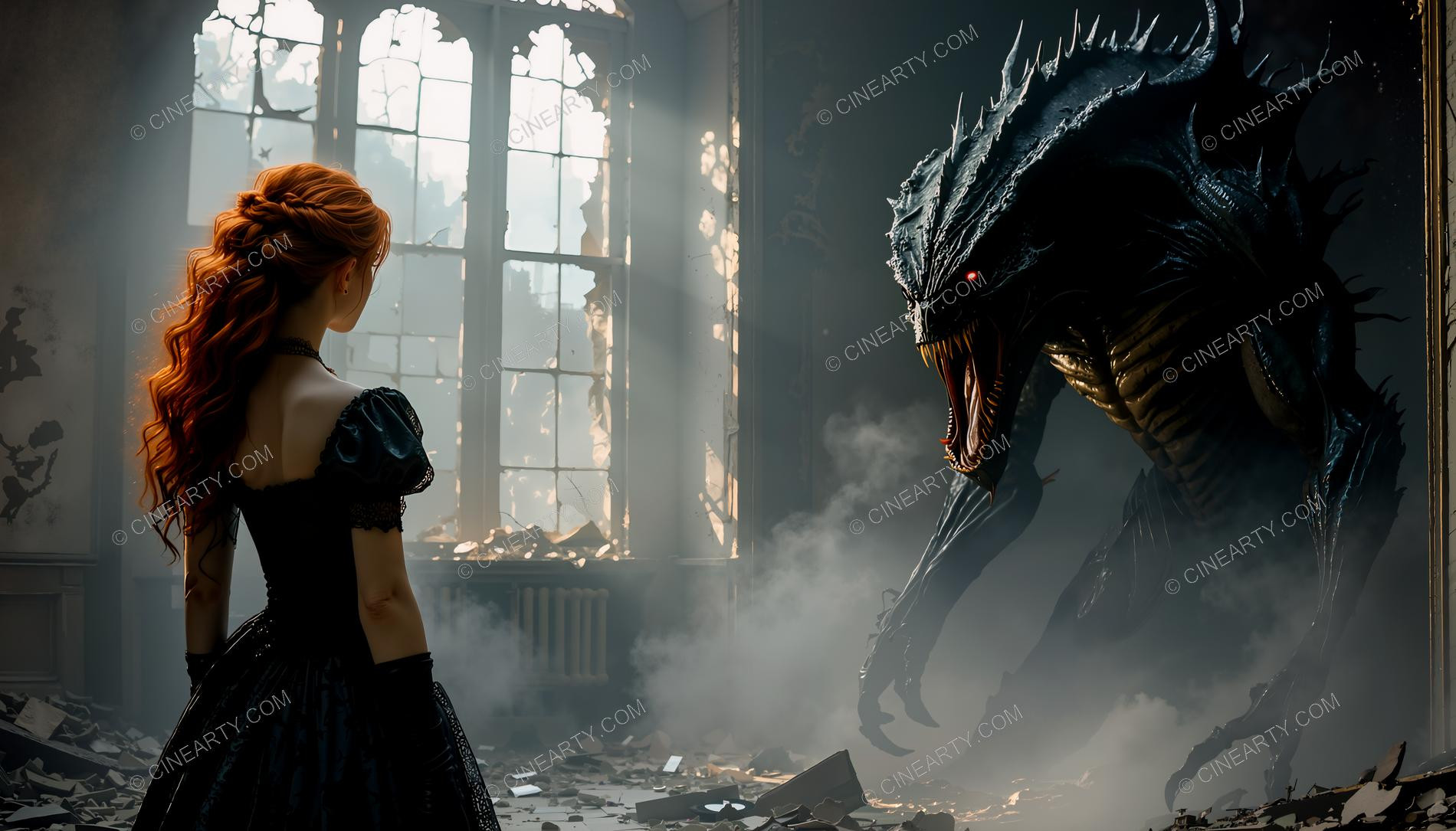 Magical Beast and Girl at Peace in Castle 29192