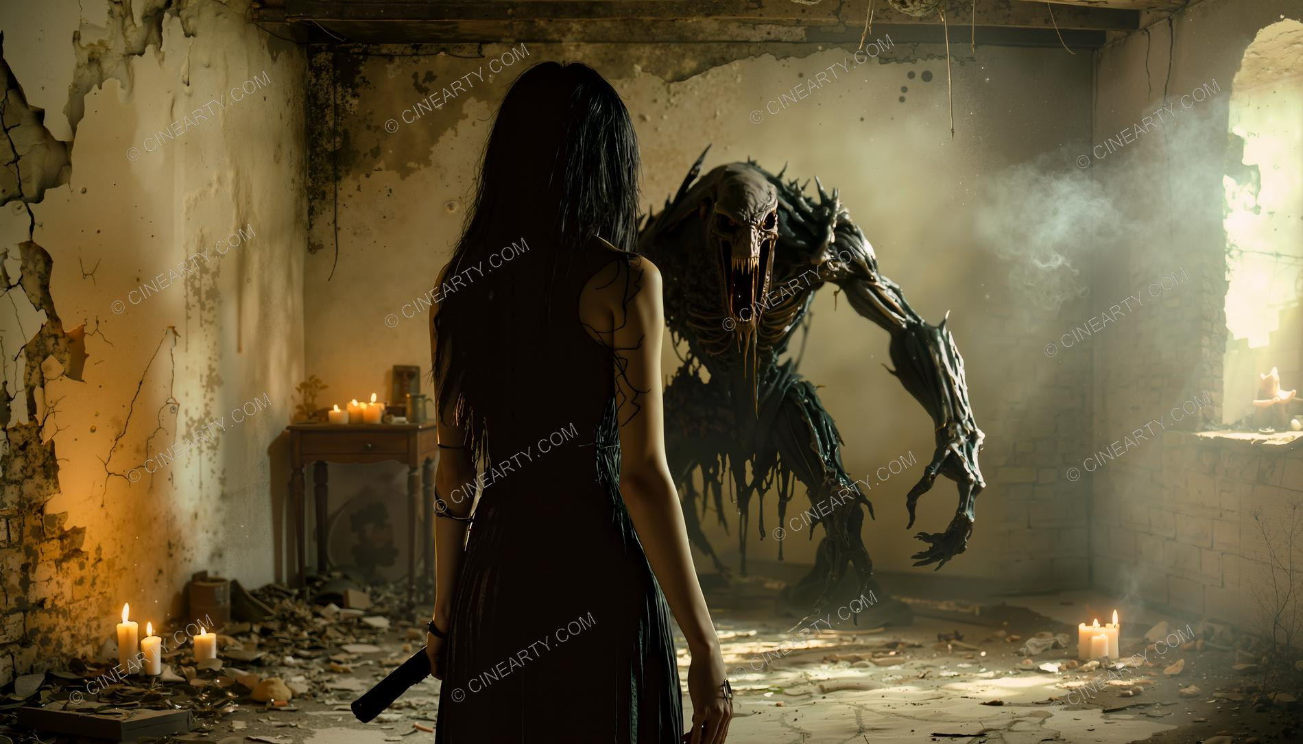 Magical Beast and Girl at Peace in Castle 86325