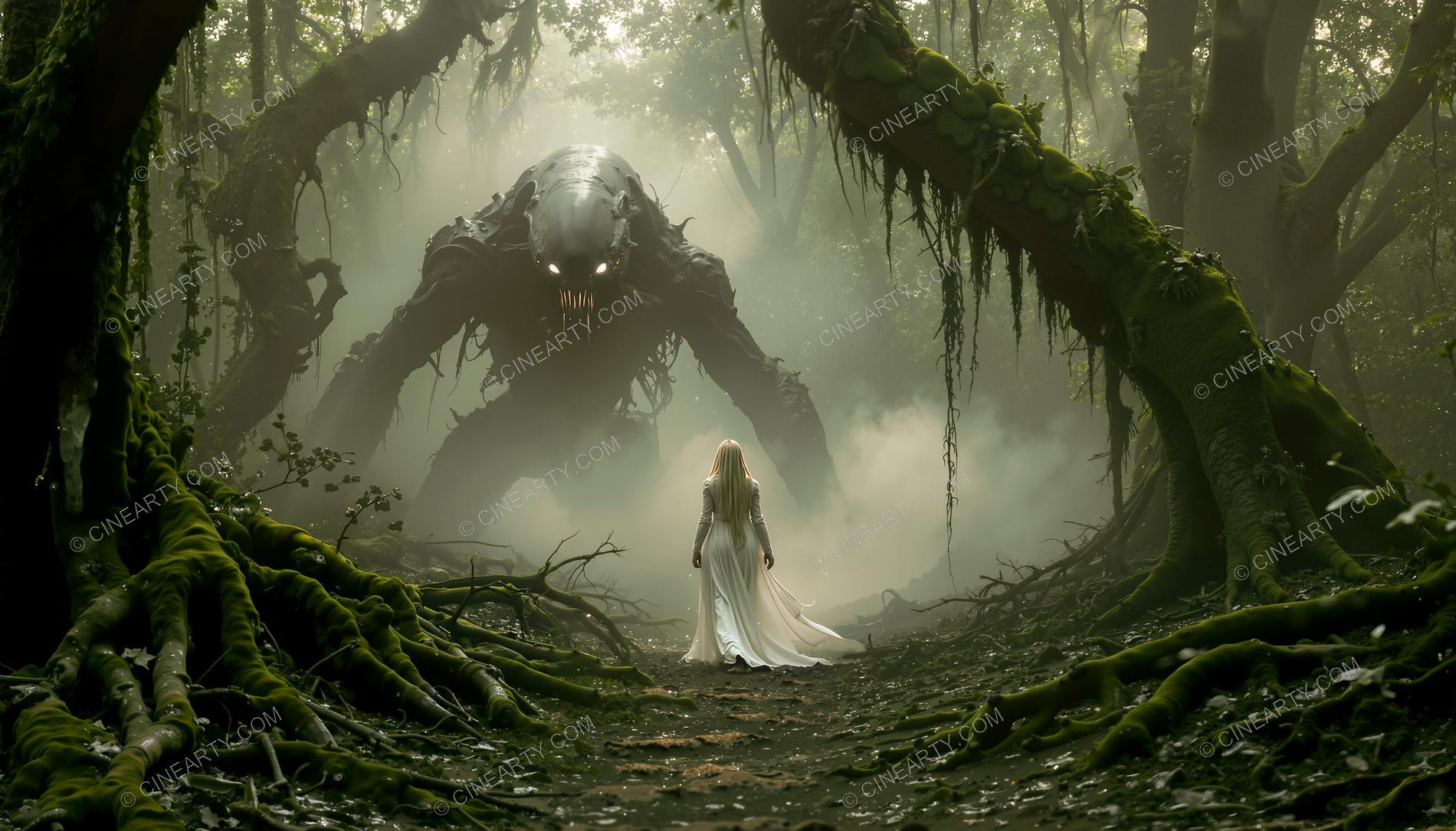 Magical Forest Beast and Young Girl (Silhouette) 55857