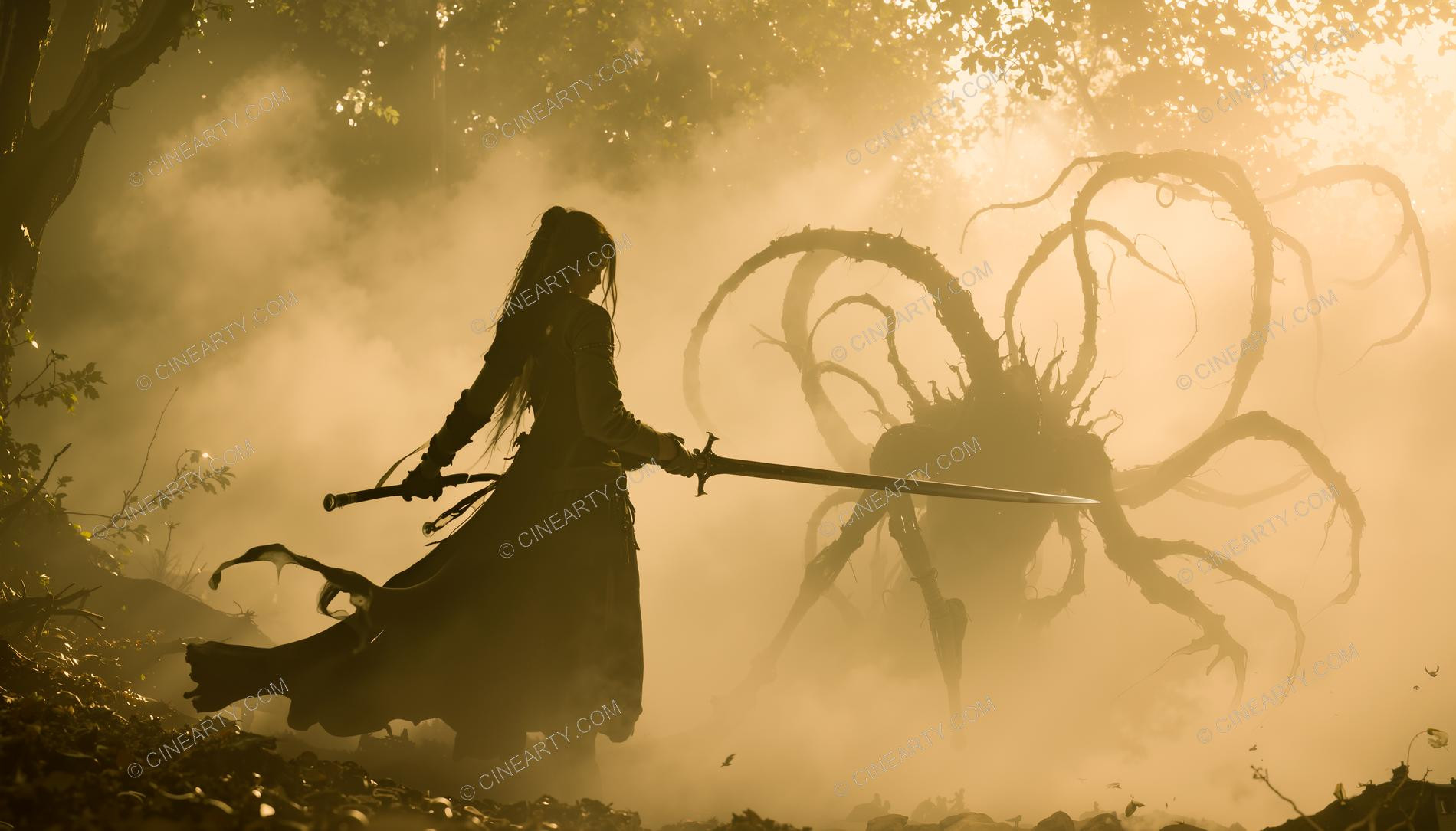 Magical Forest Beast and Young Girl (Silhouette) 41198