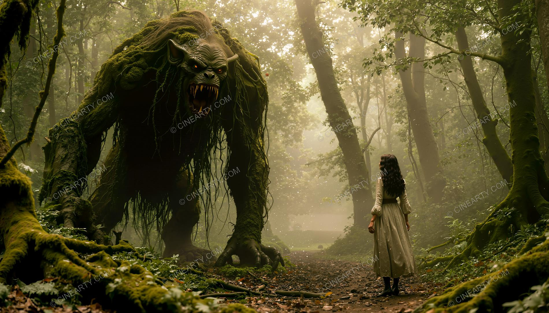 Magical Forest Beast and Young Girl (Silhouette) 81499