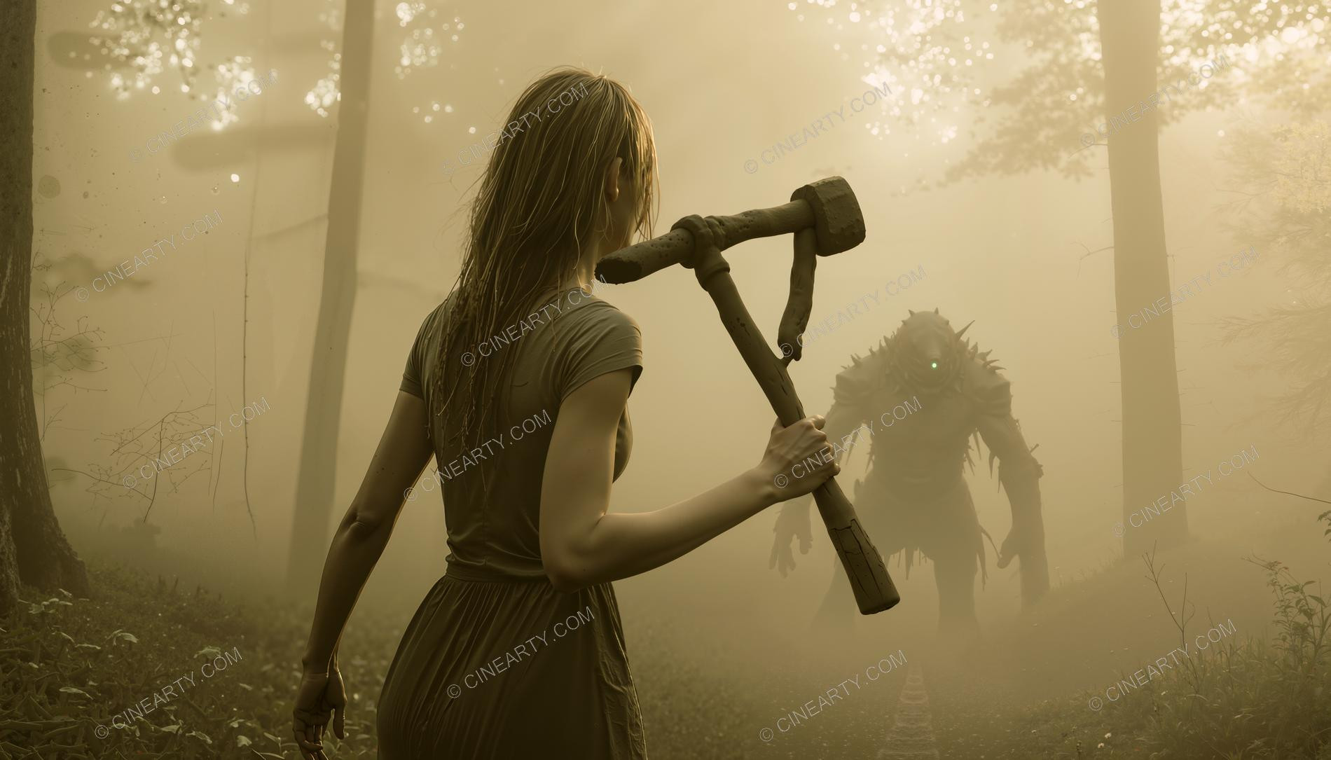 Magical Forest Beast and Young Girl (Silhouette) 27547