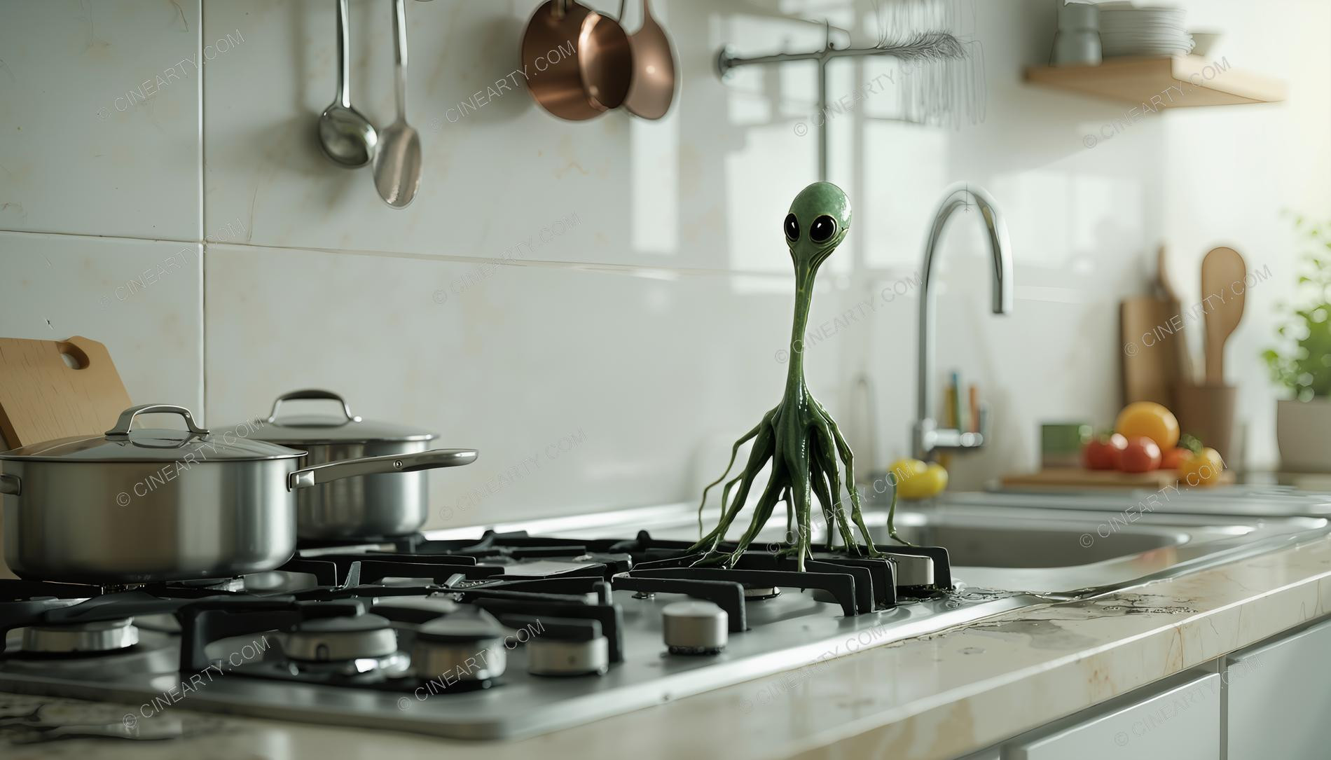 Aliens in Kitchen Room 01608