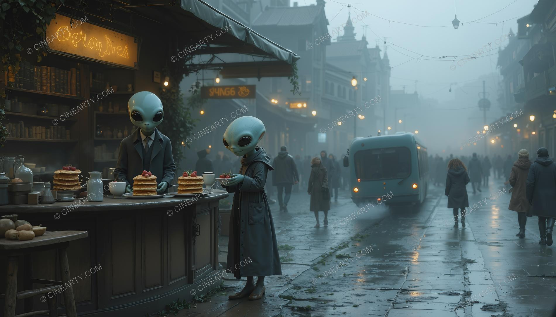 Aliens in Myst Town 14605