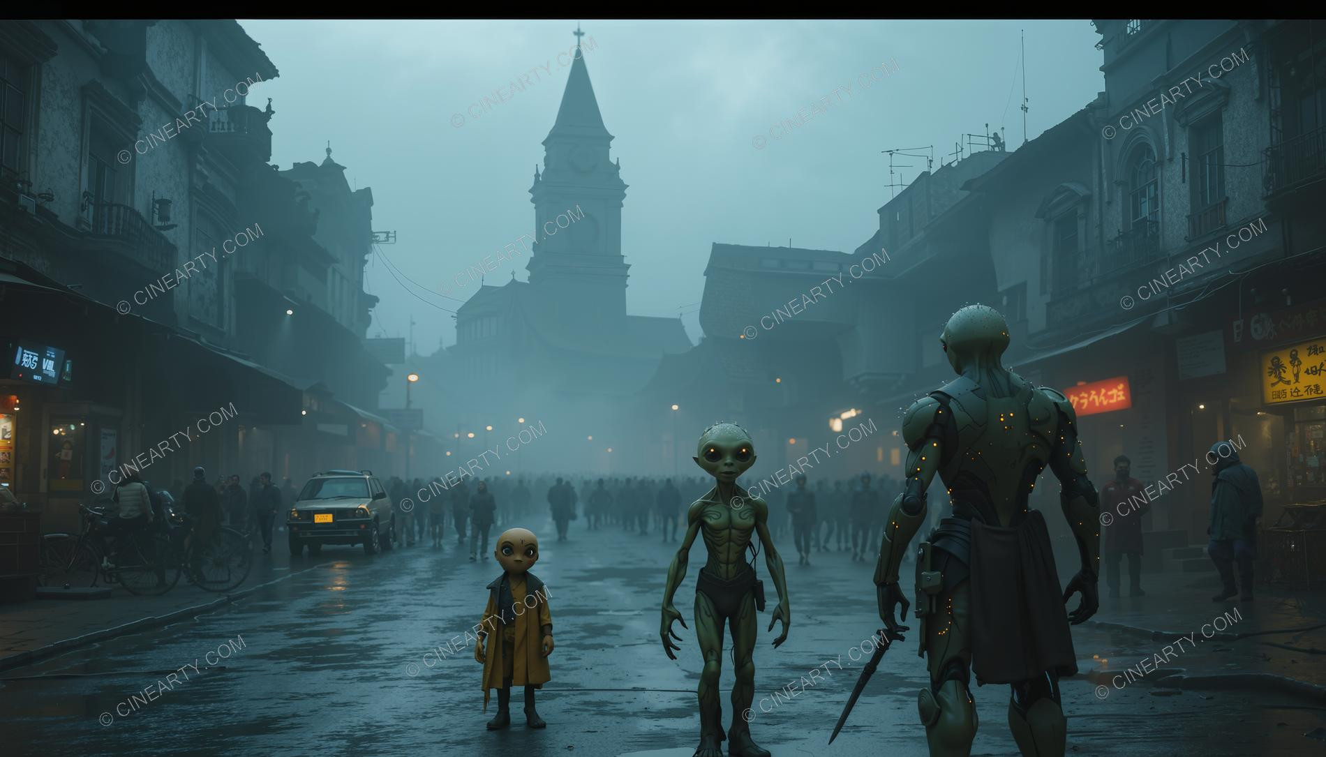 Aliens in Myst Town 22940