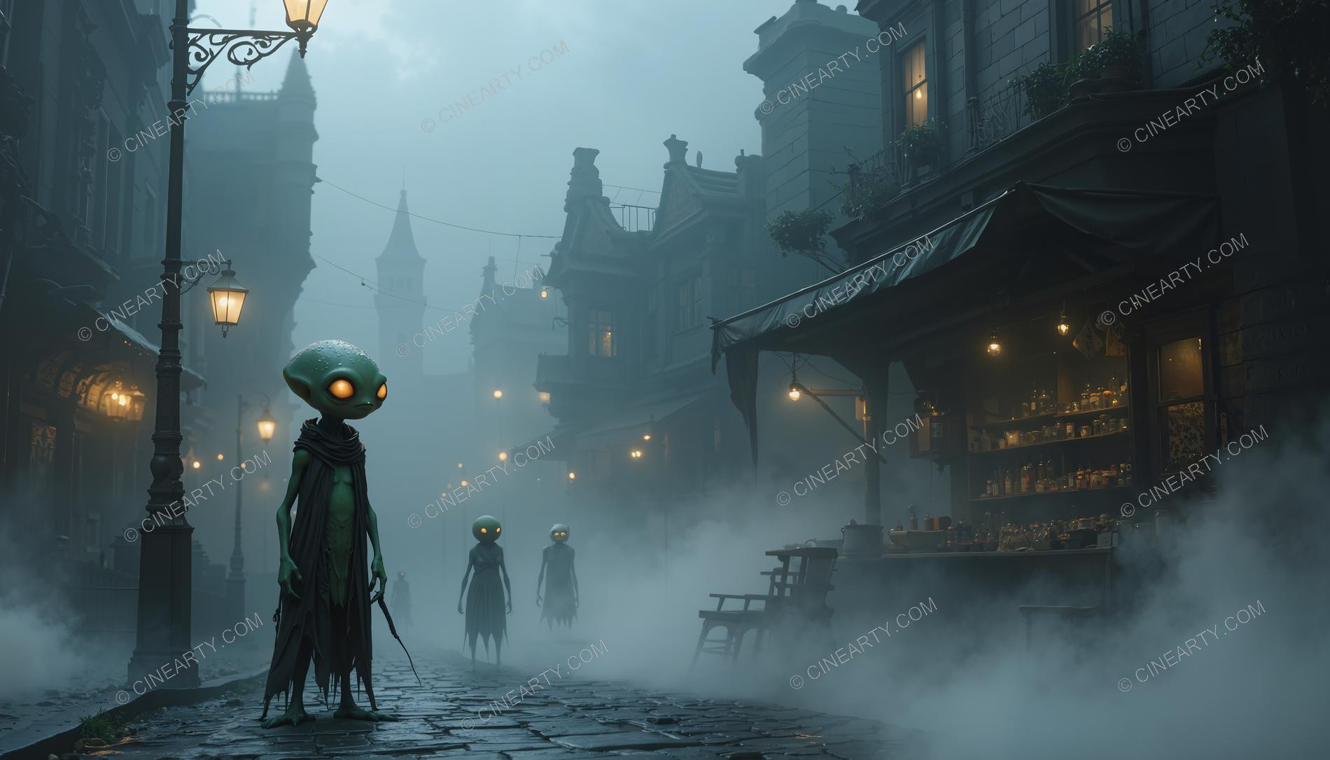 Aliens in Myst Town 08980