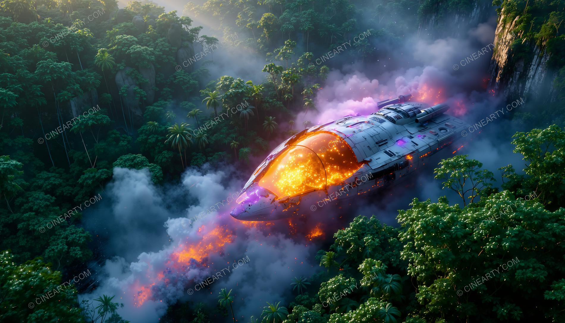 Alien Ship Crash in the Jungle 43495
