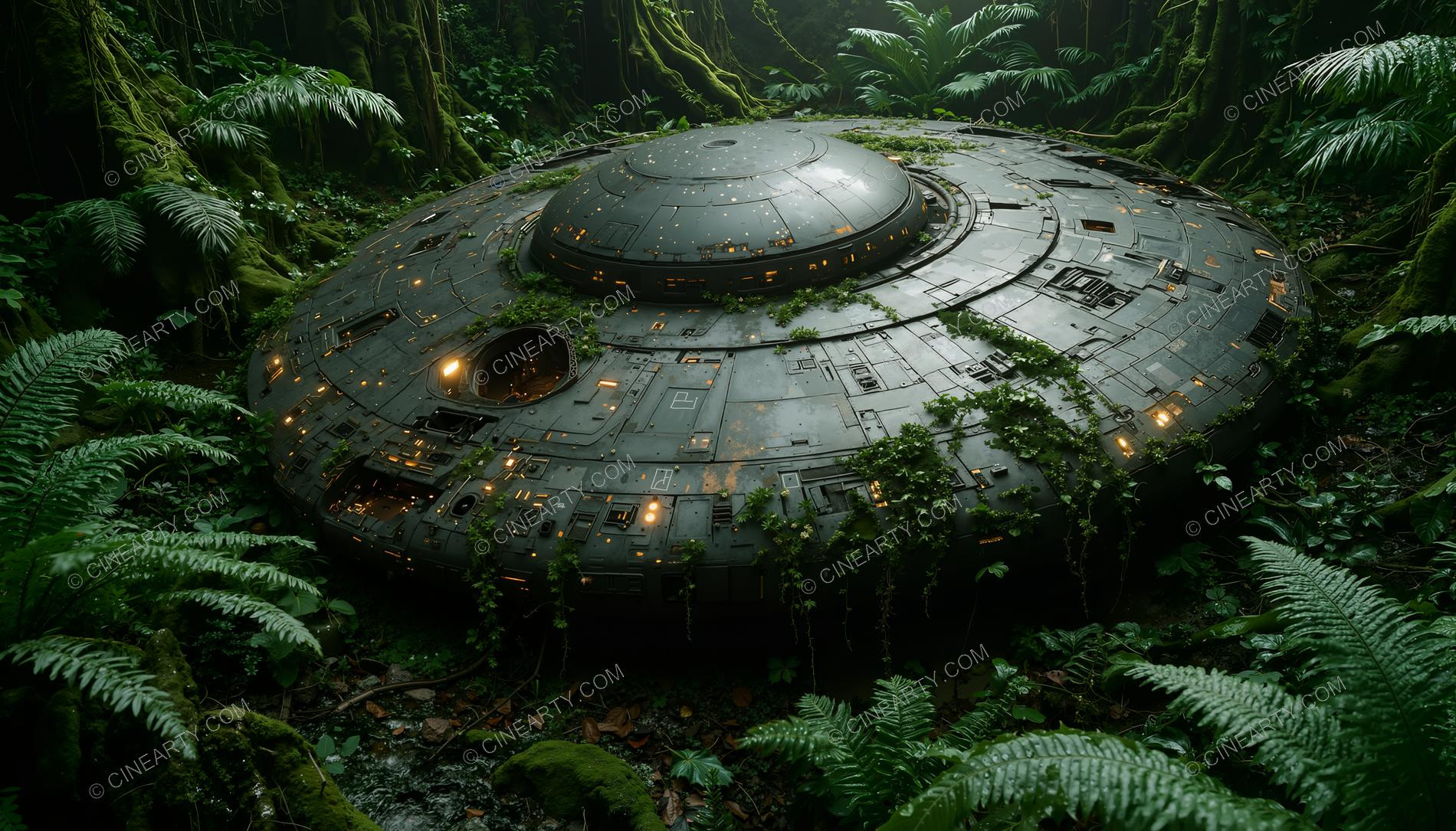 Alien Ship Crash in the Jungle 98859
