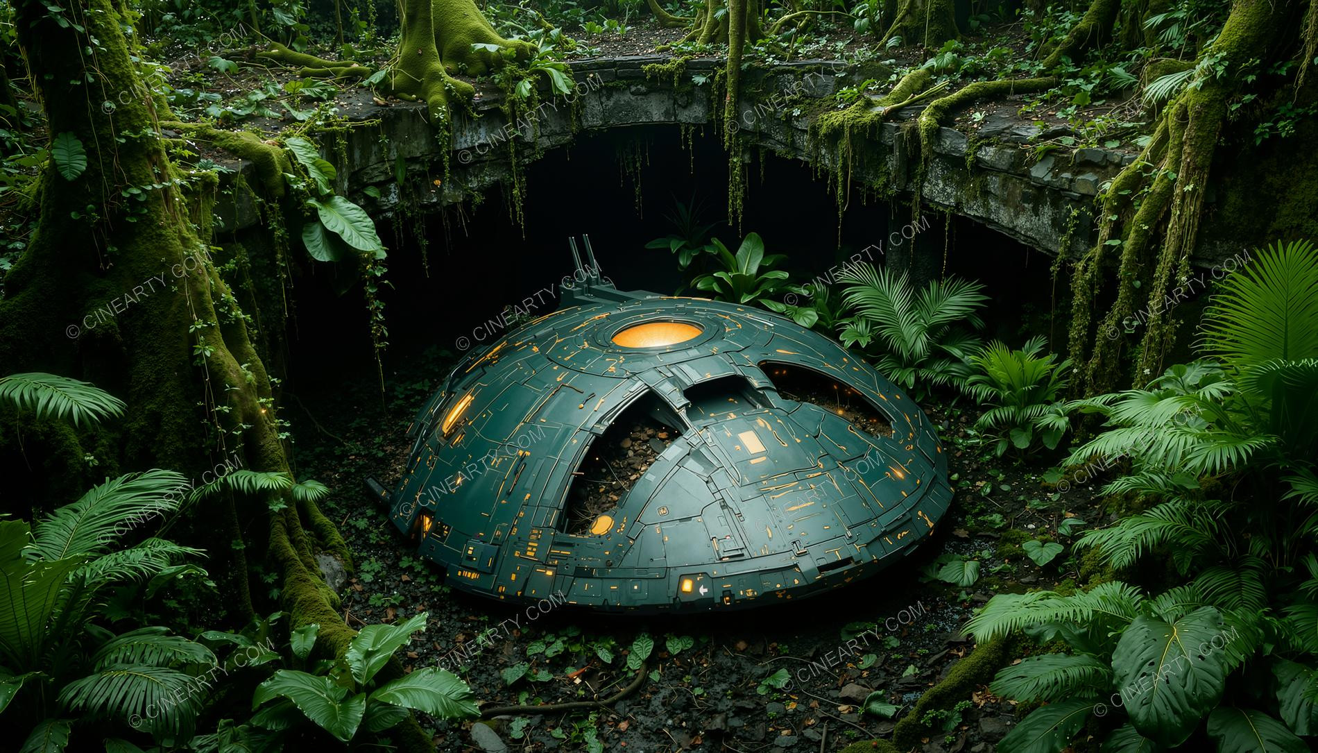 Alien Ship Crash in the Jungle 23529