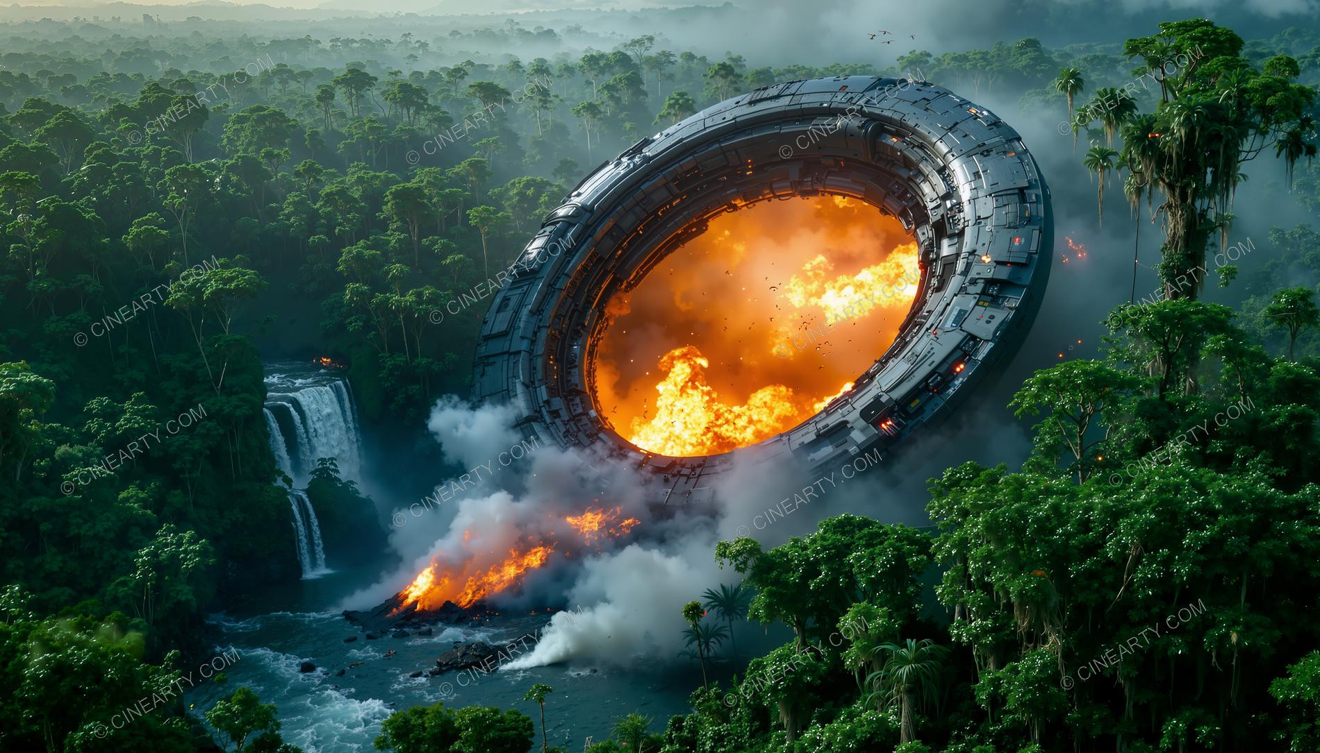 Alien Ship Crash in the Jungle 66327