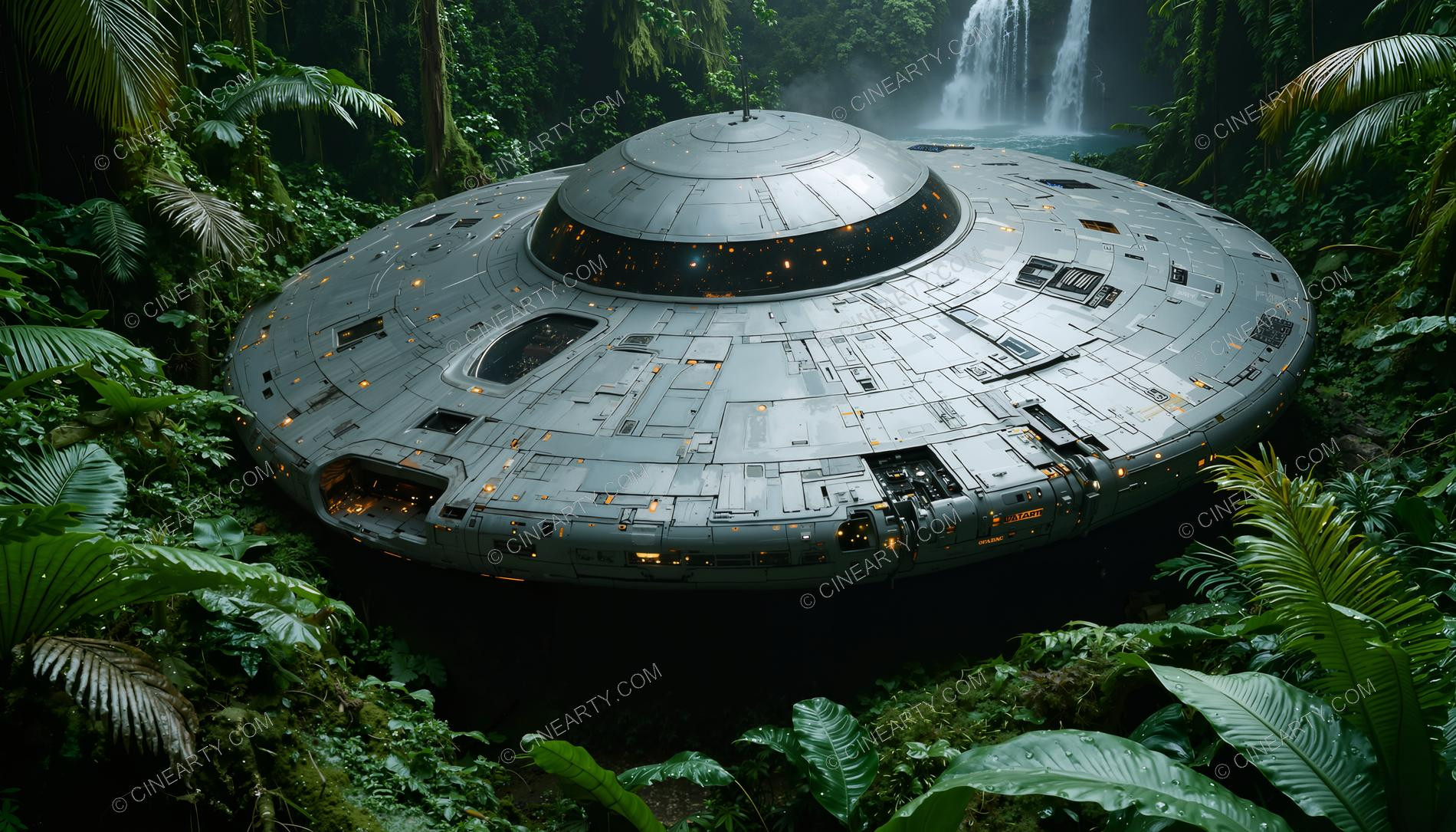 Alien Ship Crash in the Jungle 09621