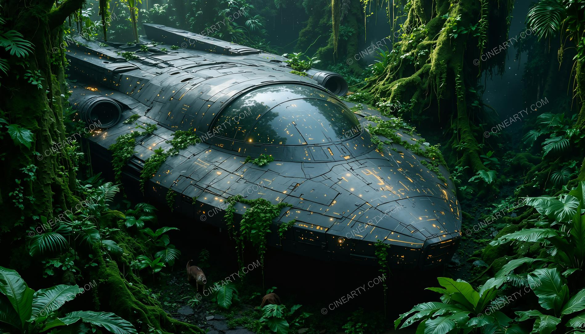 Alien Ship Crash in the Jungle 75839